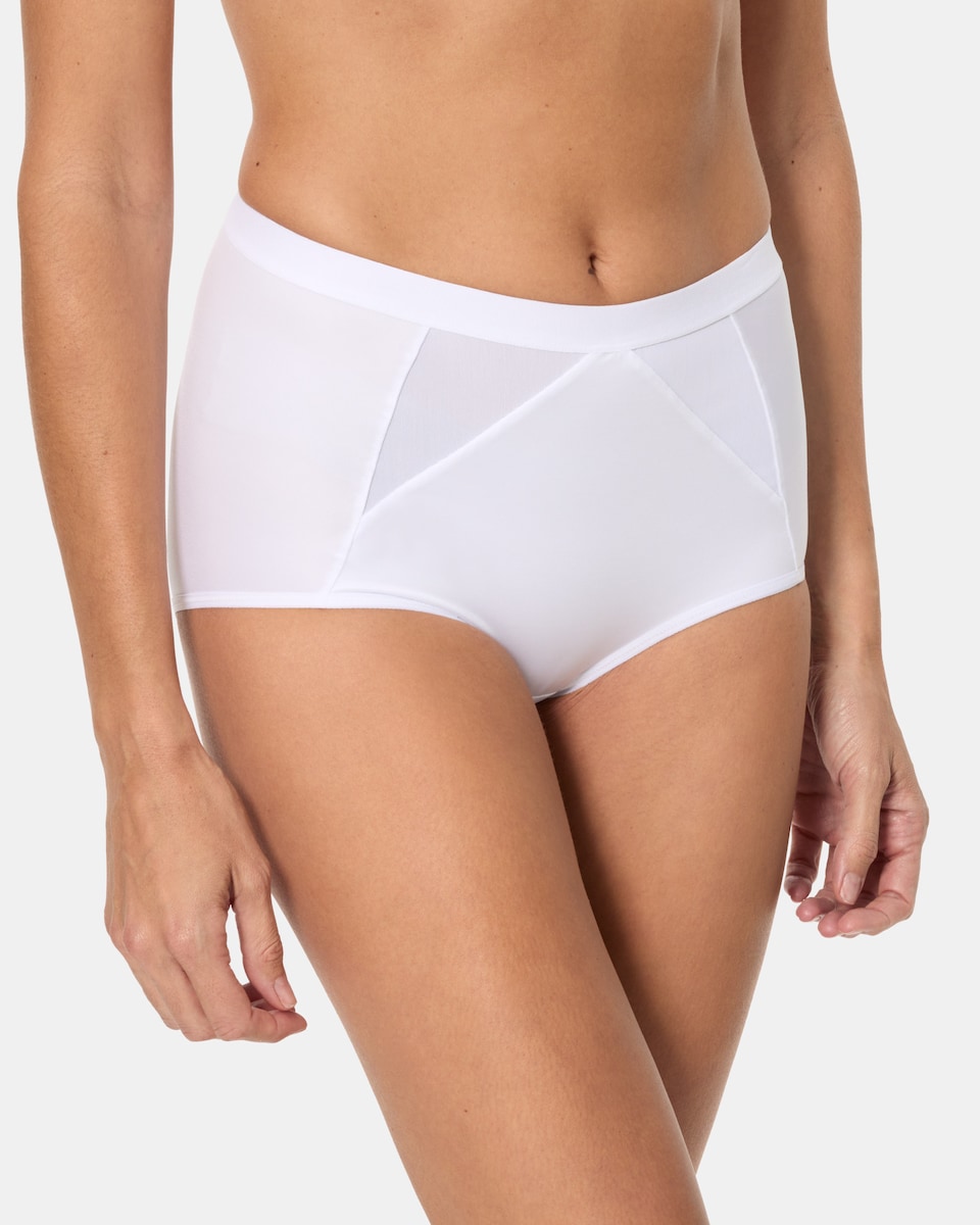 Cueca Faja Maxi com Detalhes em Tule Branco-1