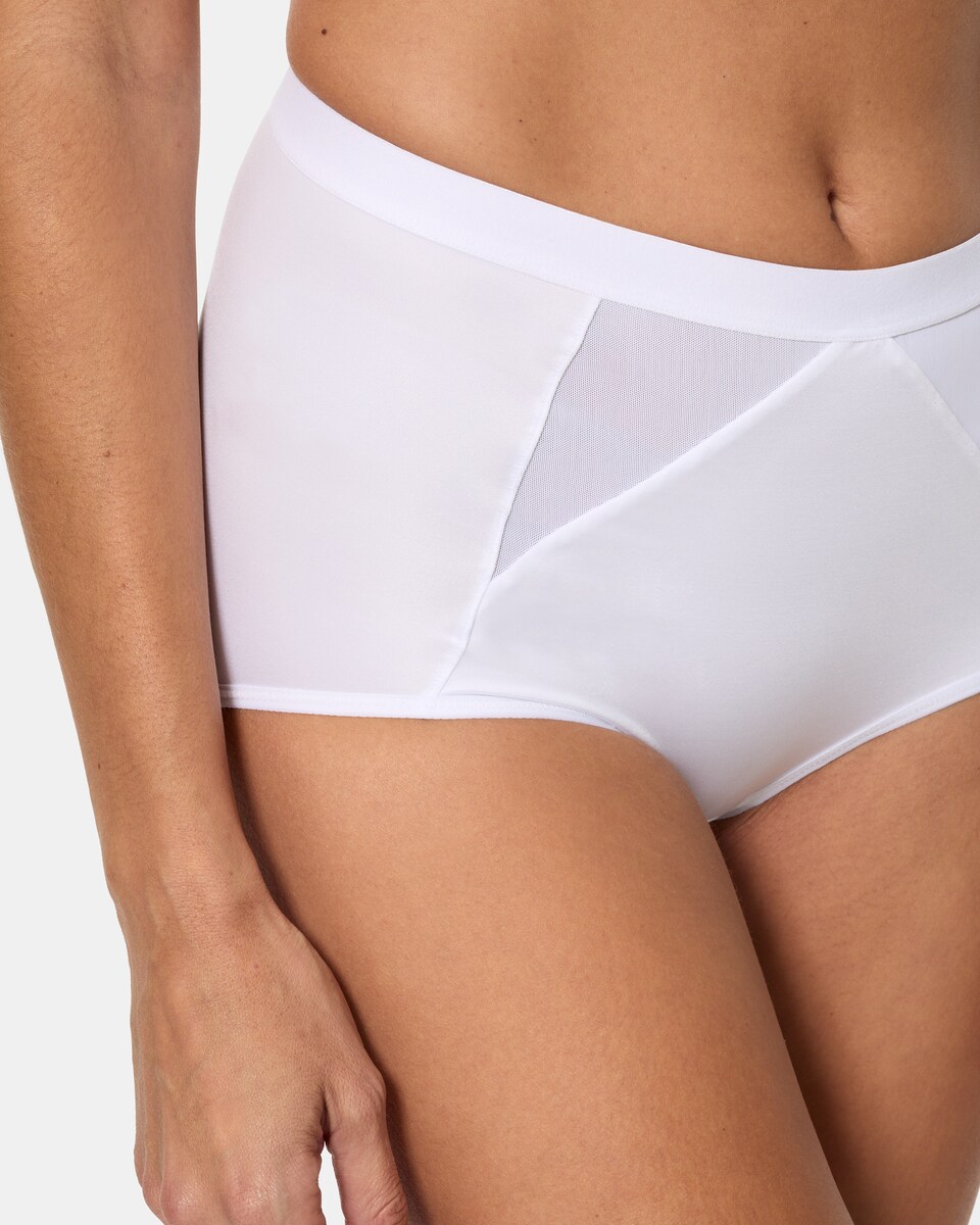 Cueca Faja Maxi com Detalhes em Tule Branco-3