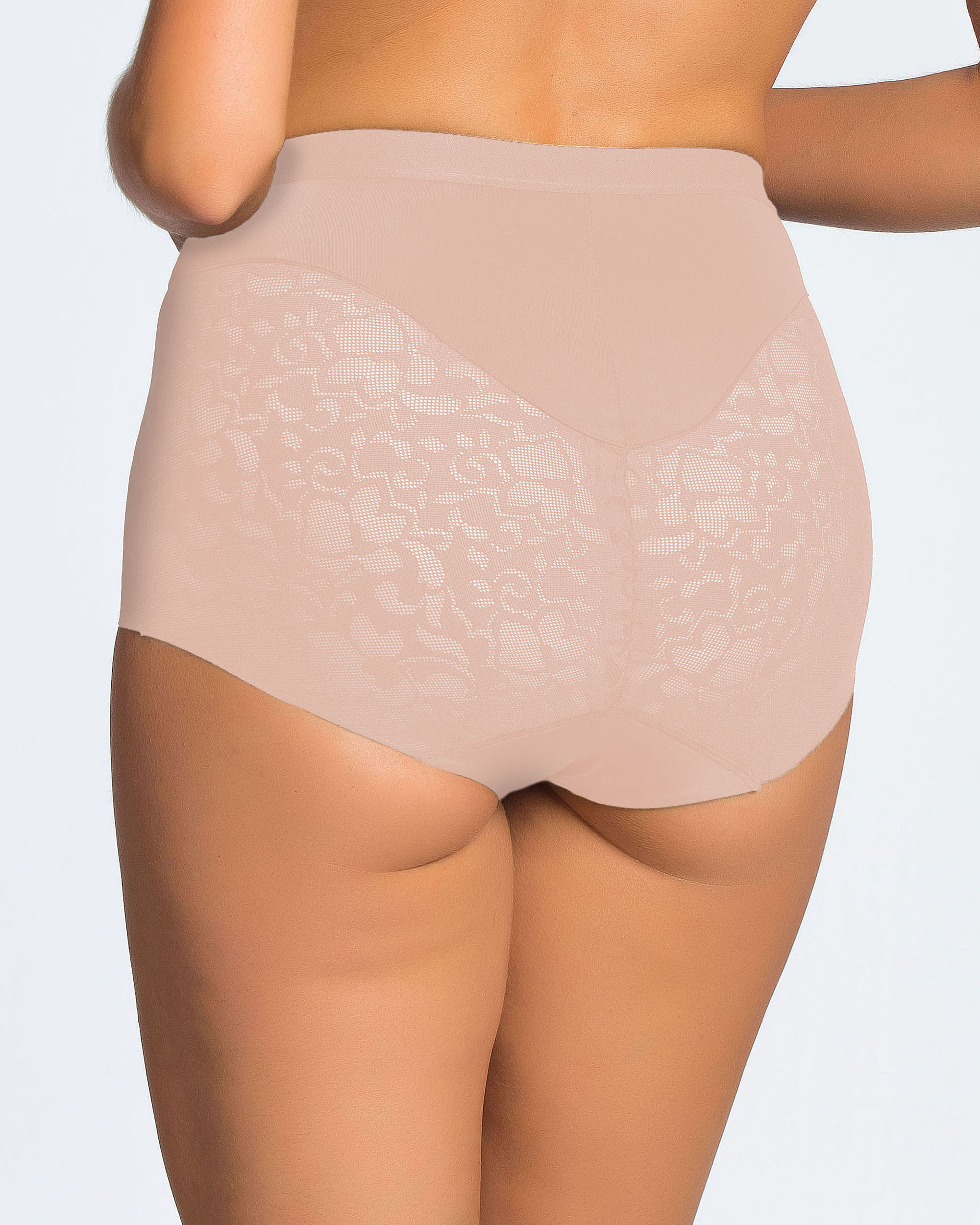 Gola Redutora Maxi de Controle Médio com Renda e Microfibra Natural-2