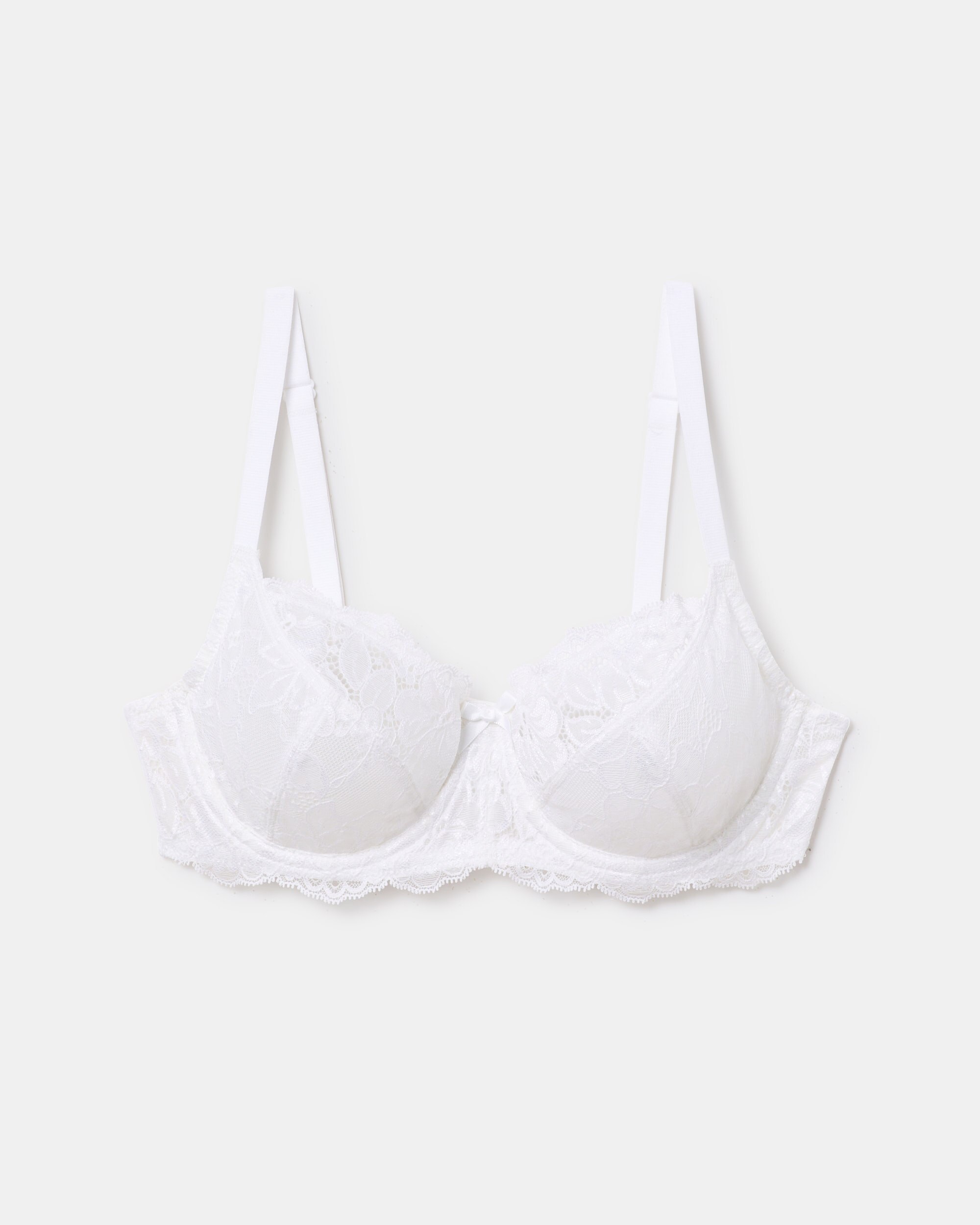 Soutien com Aros de Renda Floral Branco-4