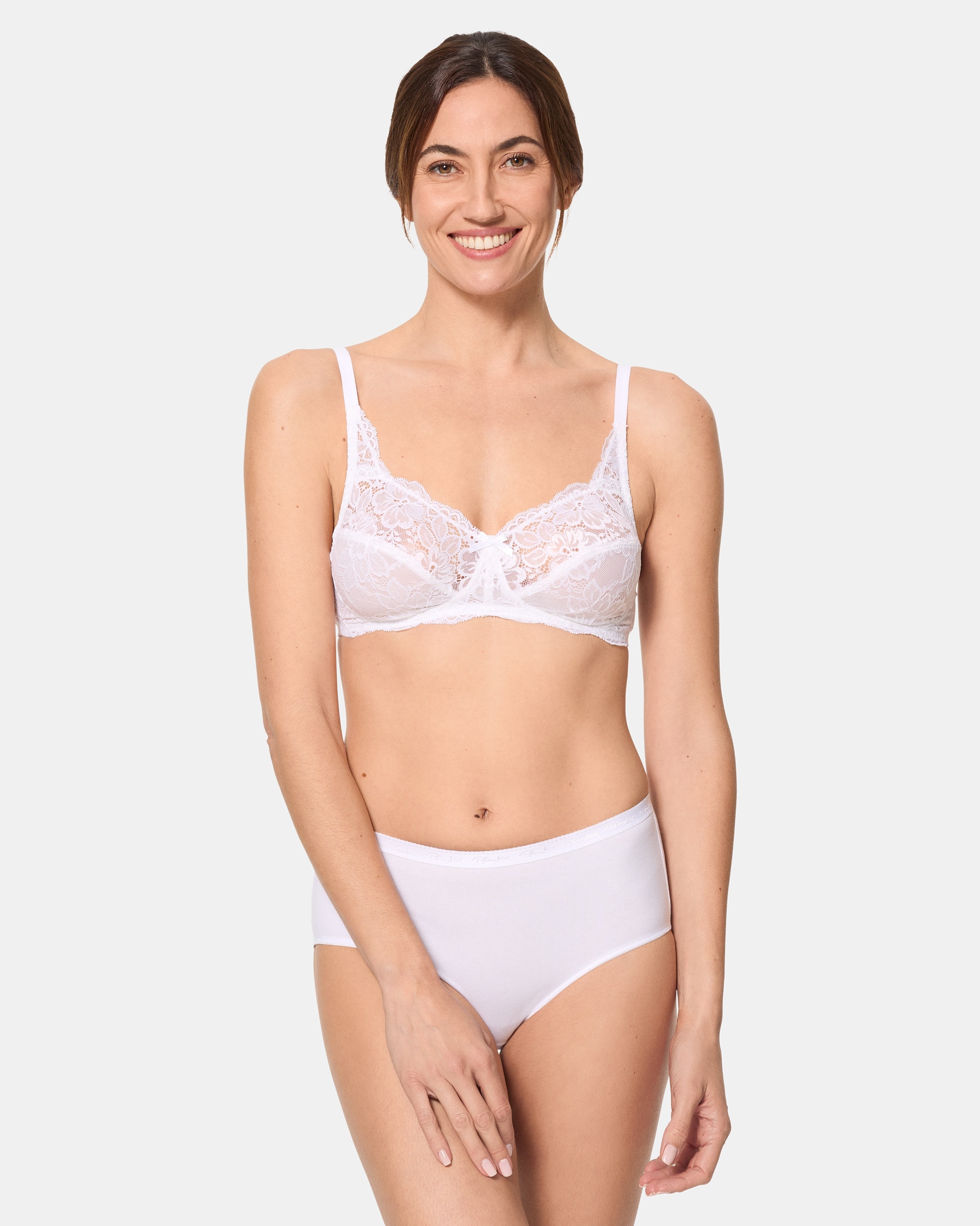 Soutien sem Aros com Renda Floral Branco-3