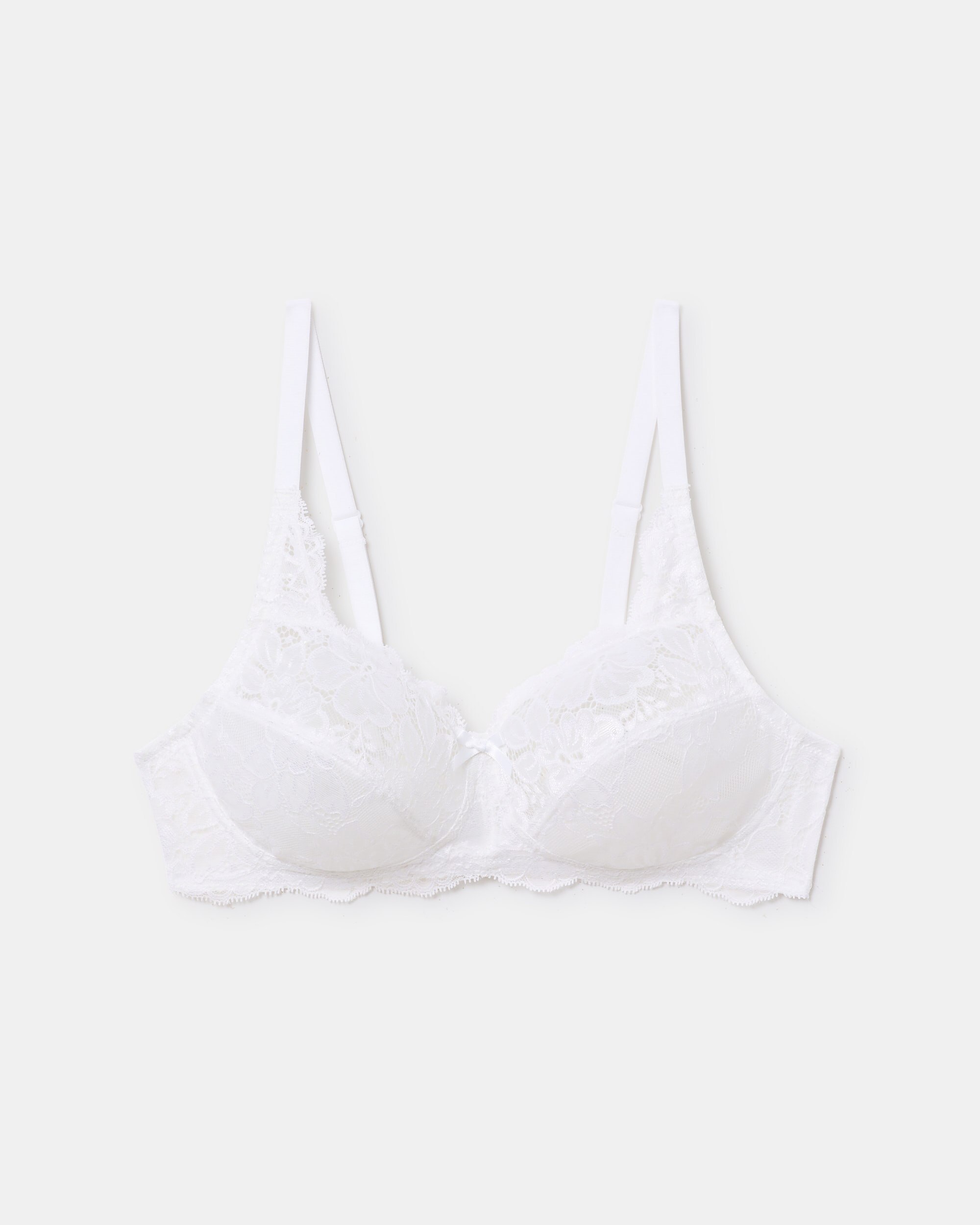 Soutien sem Aros com Renda Floral Branco-4