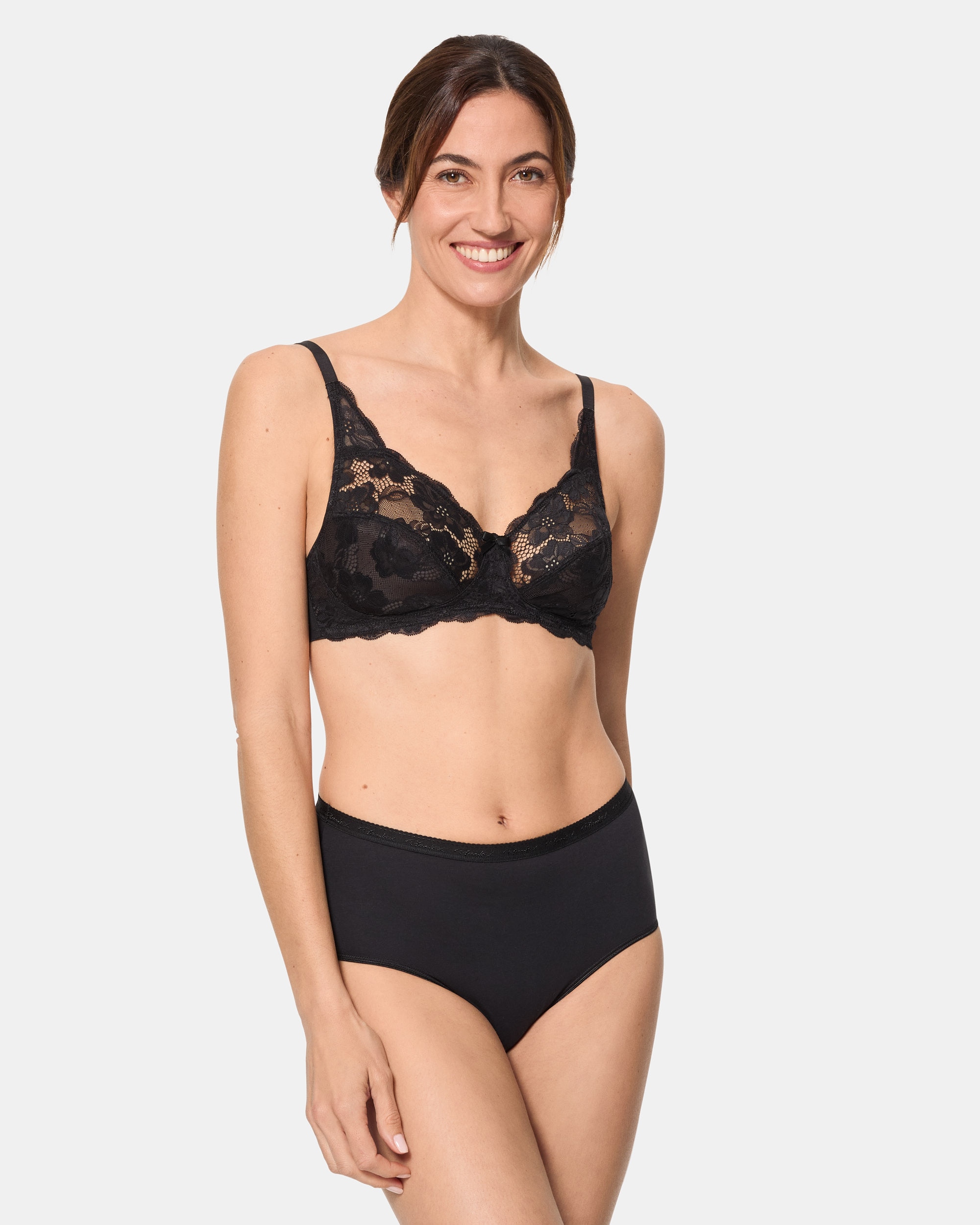 Soutien sem Aros com Renda Floral Preto-3