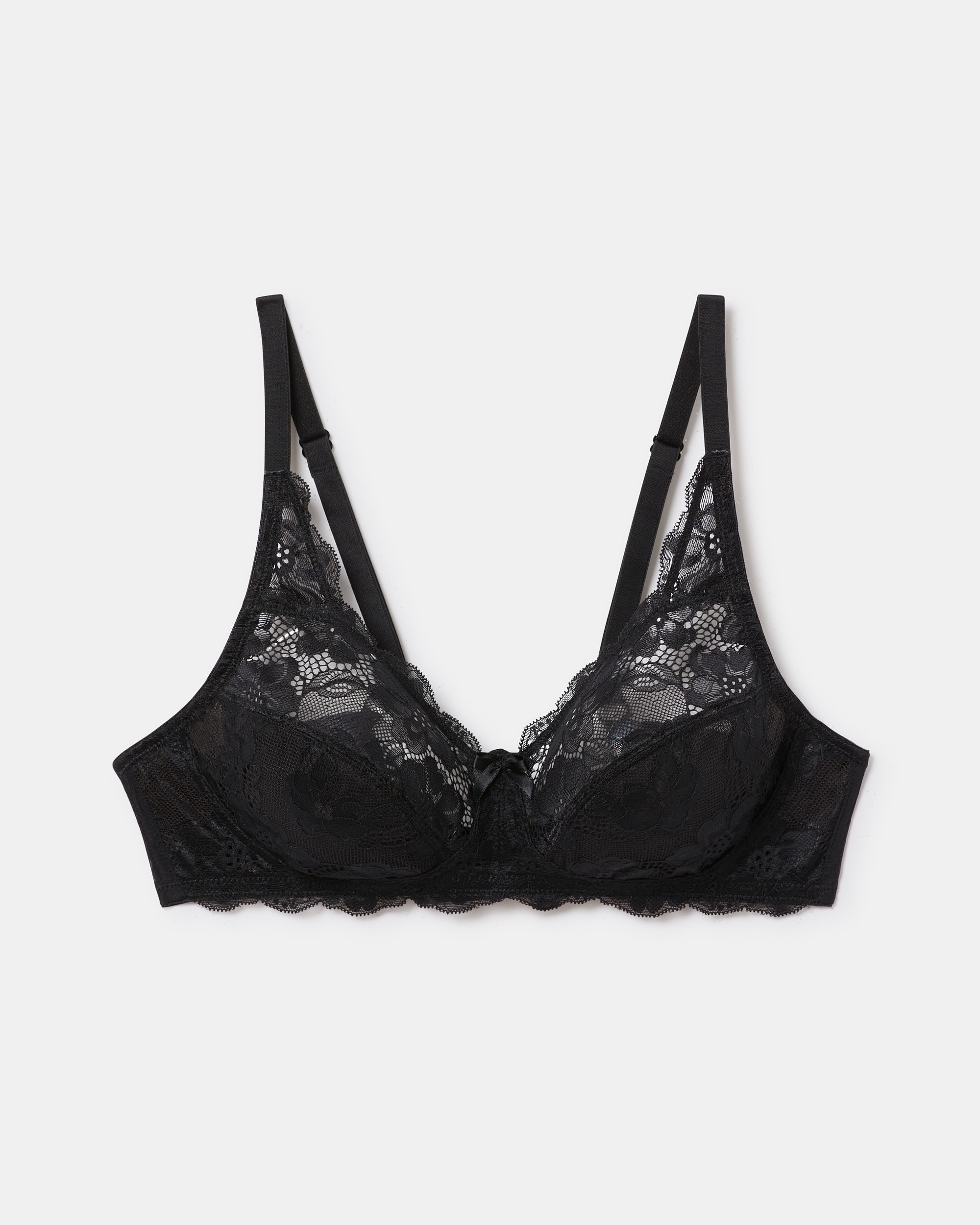 Soutien sem Aros com Renda Floral Preto-4