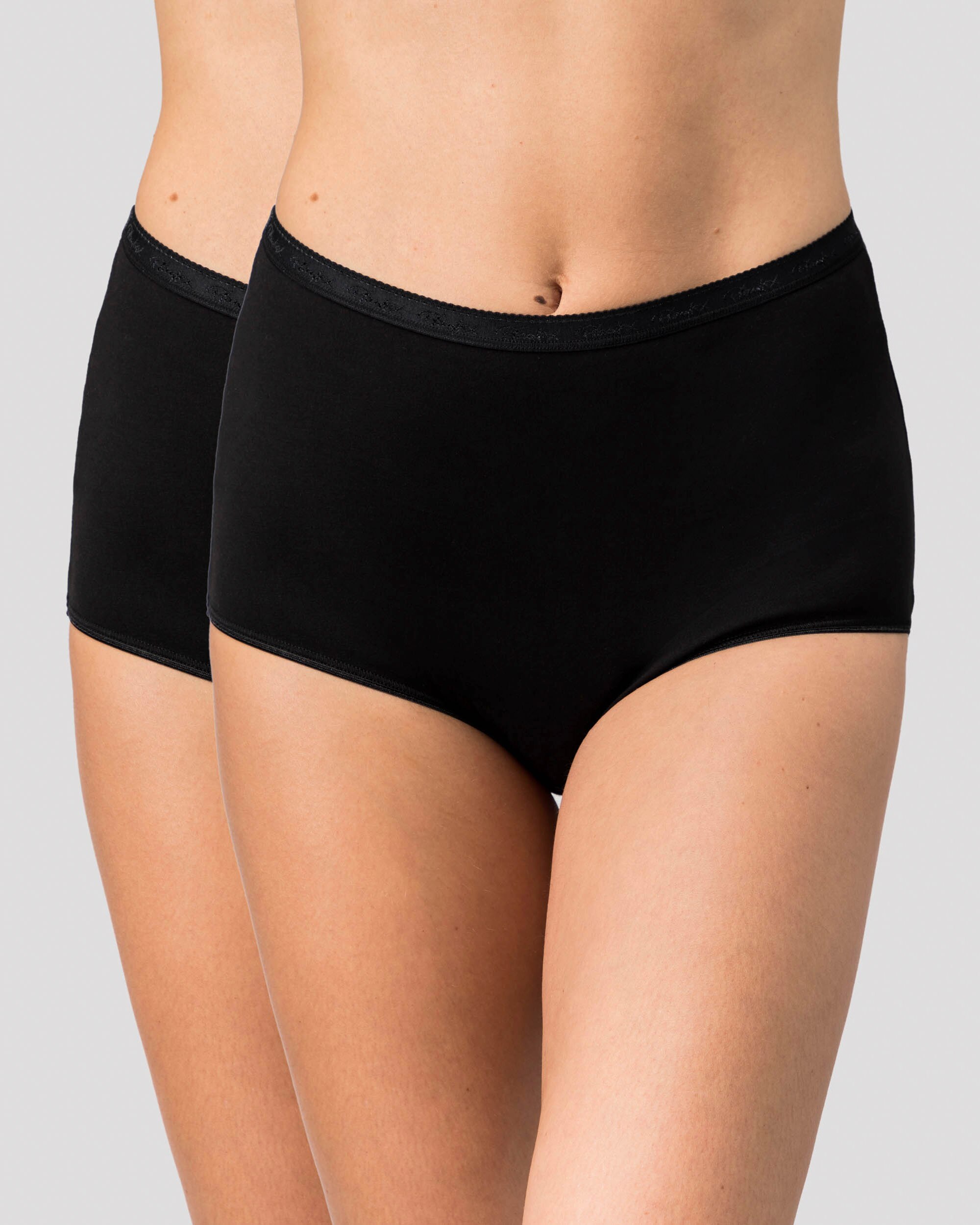 Pack de Duas Cuecas Altas de Algodão Orgânico Preto-3