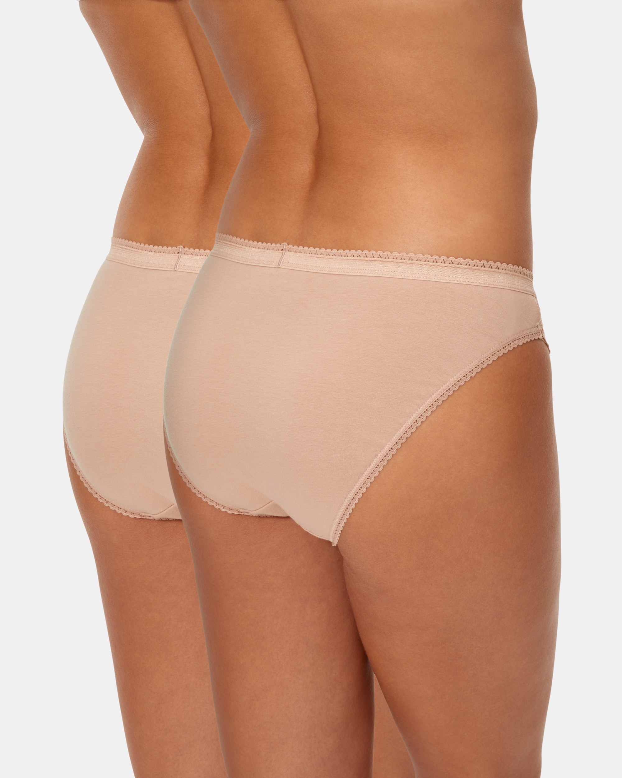 Pack de Duas Cuecas de Algodão com Renda Bege-2