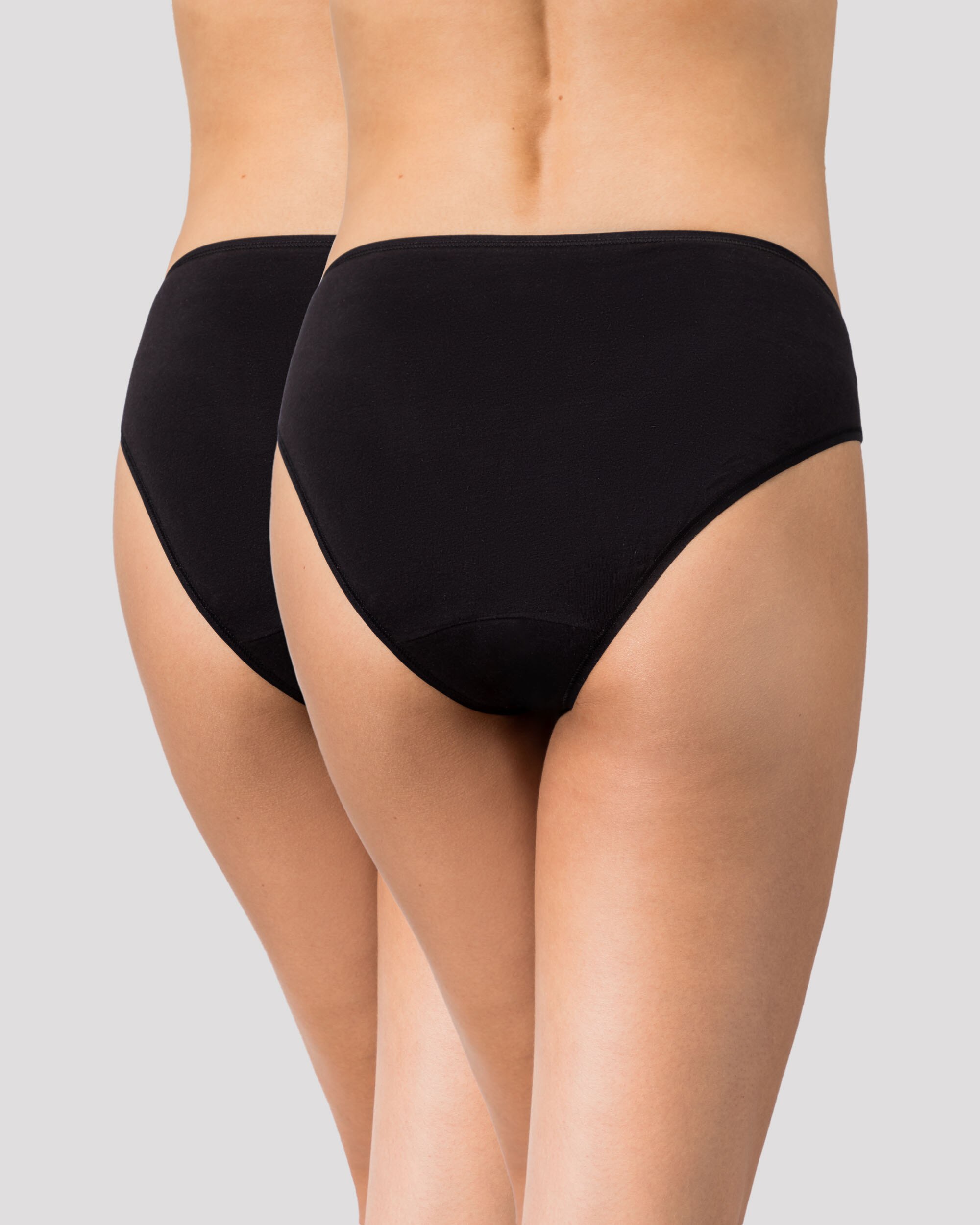 Pack de Duas Cuecas Biquíni de Algodão Orgânico Preto-2
