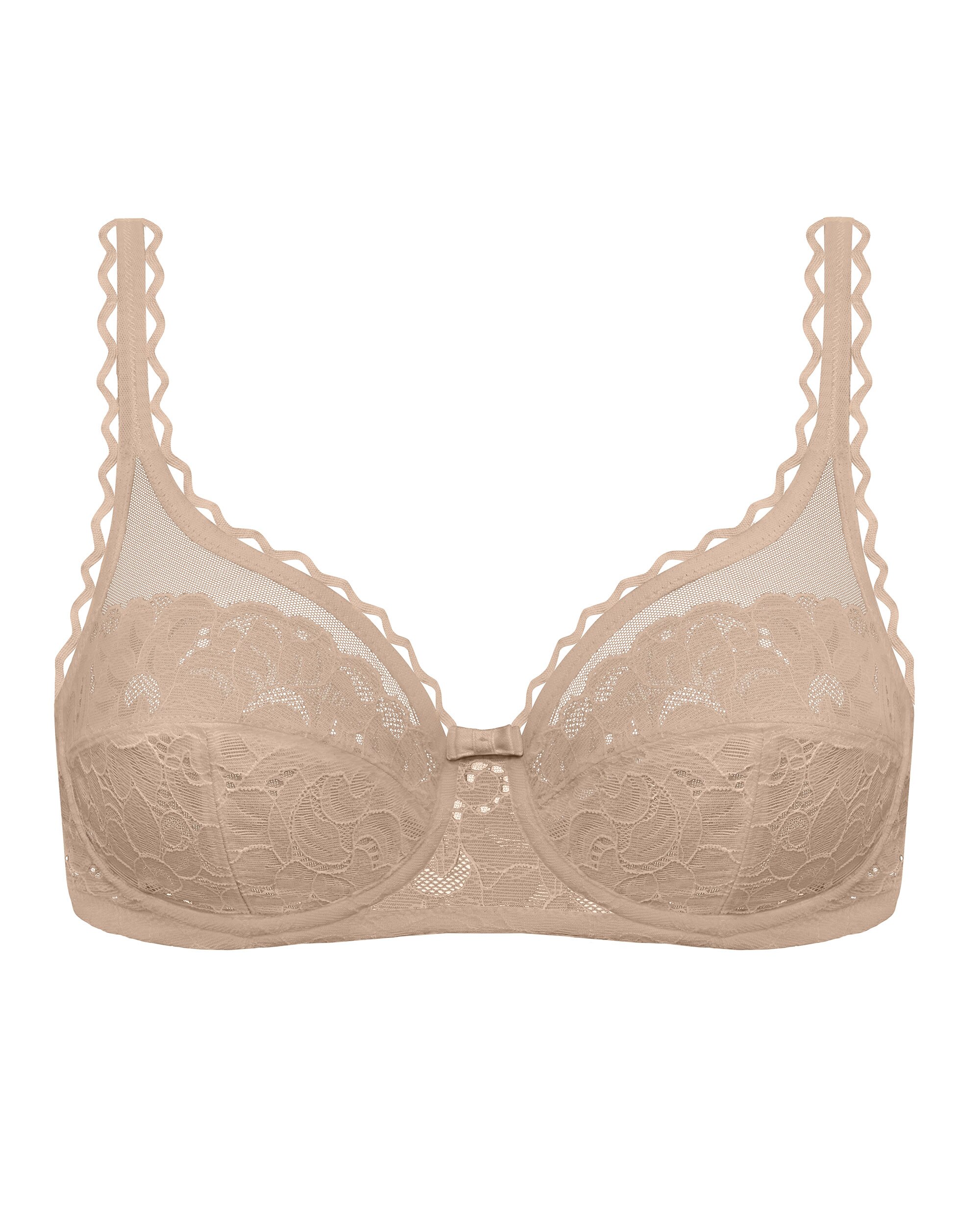 Soutien com Aros, de Sustentação Clássica com Nova Renda Floral Mate Natural-3