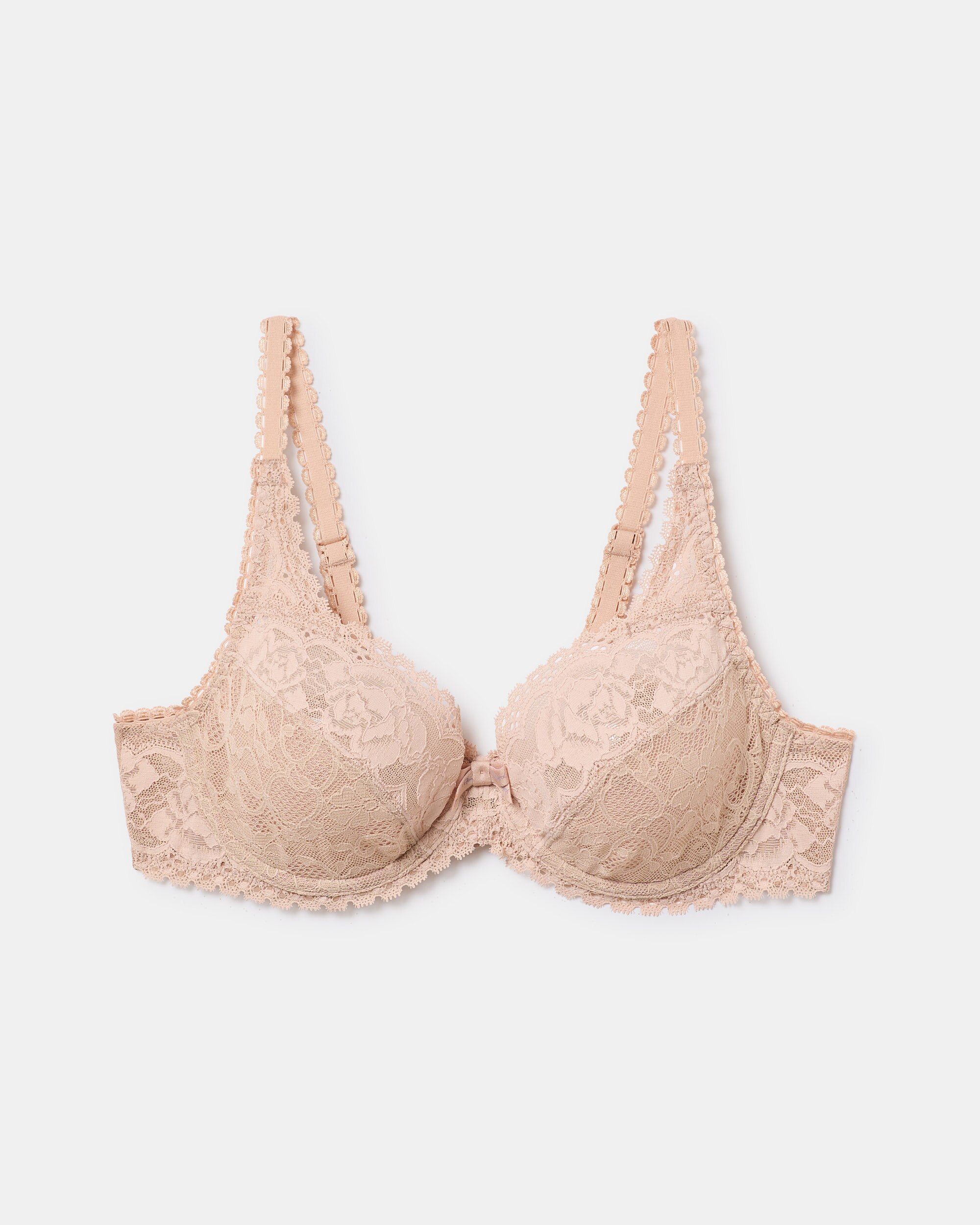Soutien com Aro de Renda Reciclada Floral Natural-4