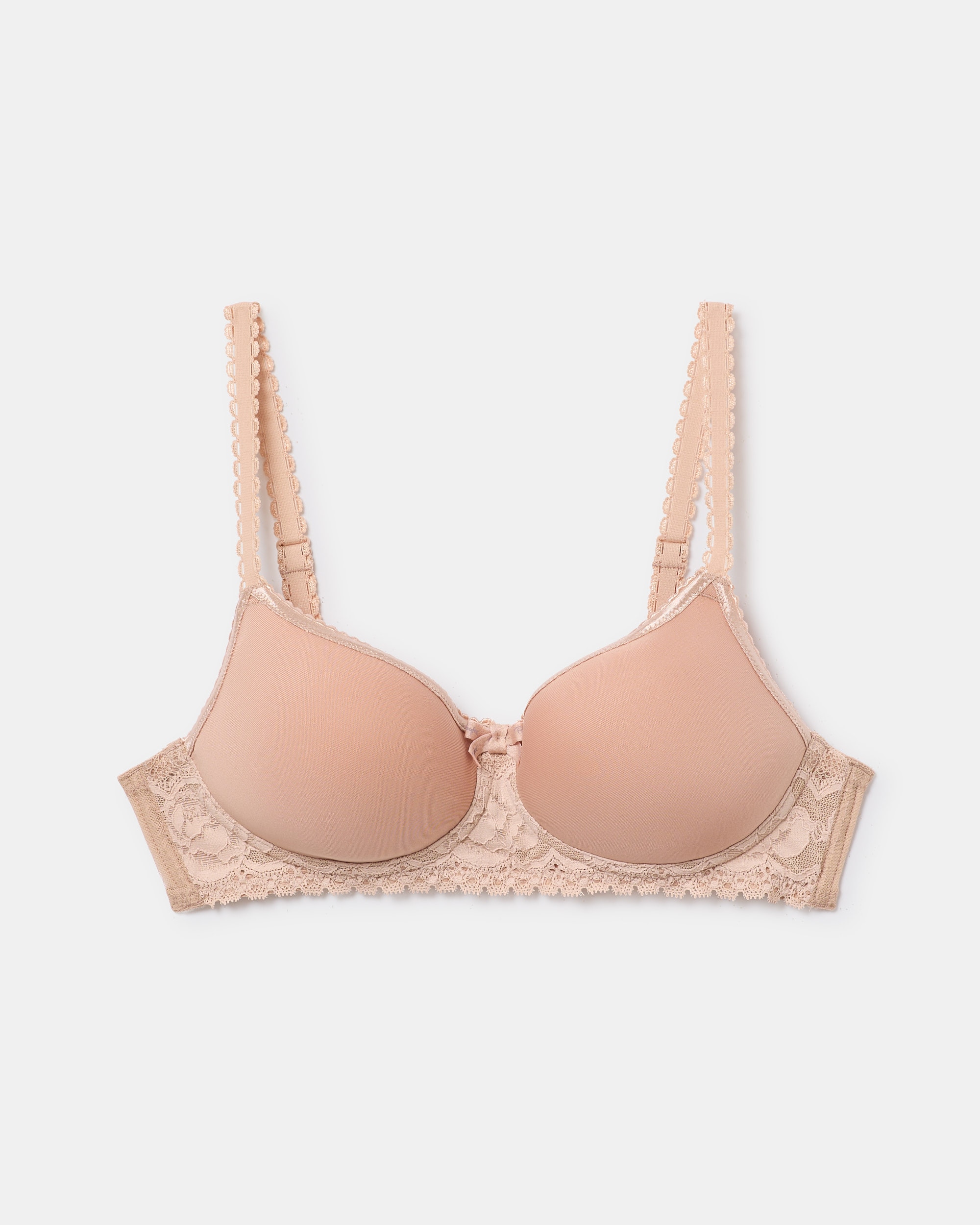 Soutien sem Aros Pré-formado Spacer de Microfibra Transpirável Bege-3