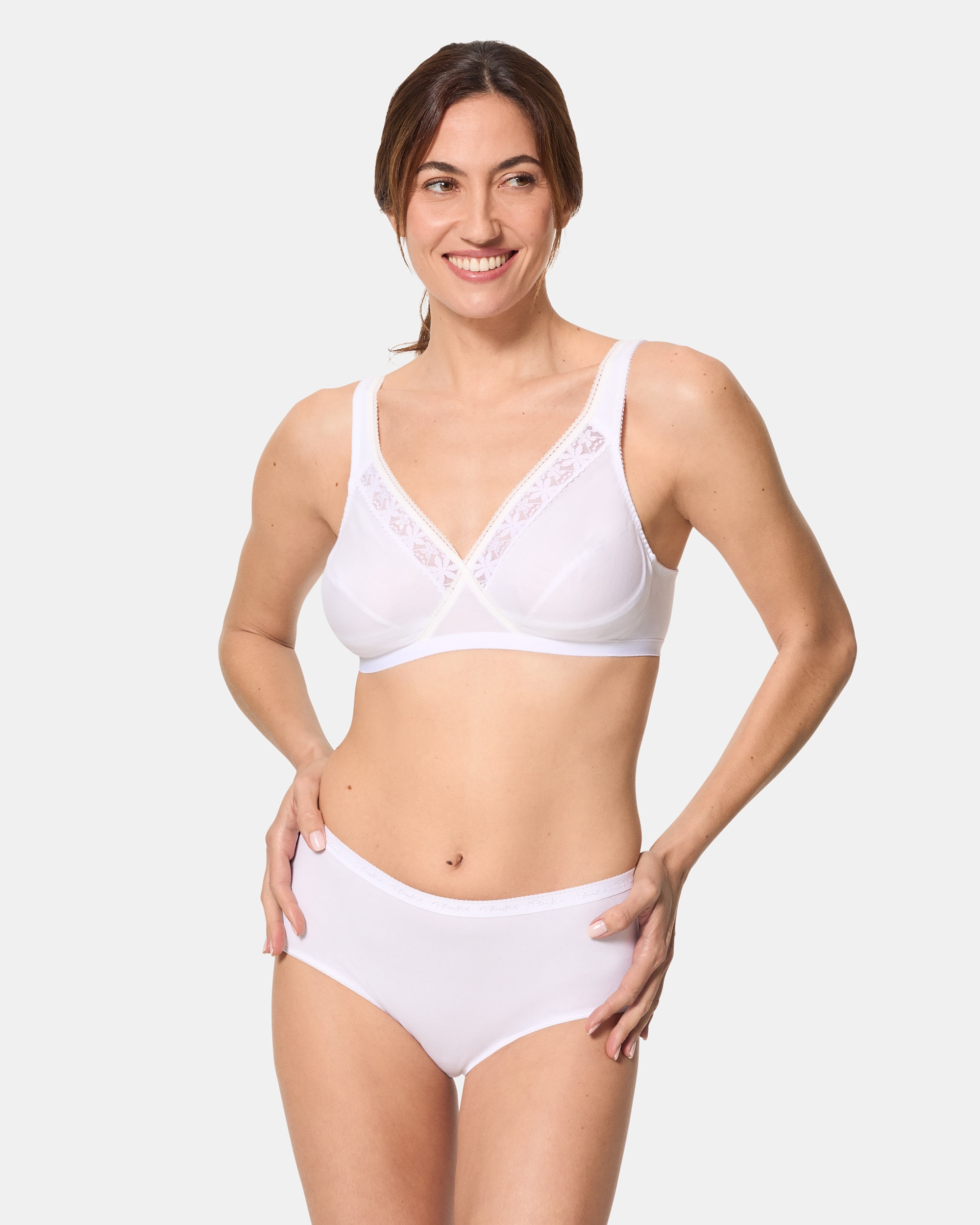 Pack de 2 Soutiens sem Aros de Algodão Cruzado Mágico Branco-3