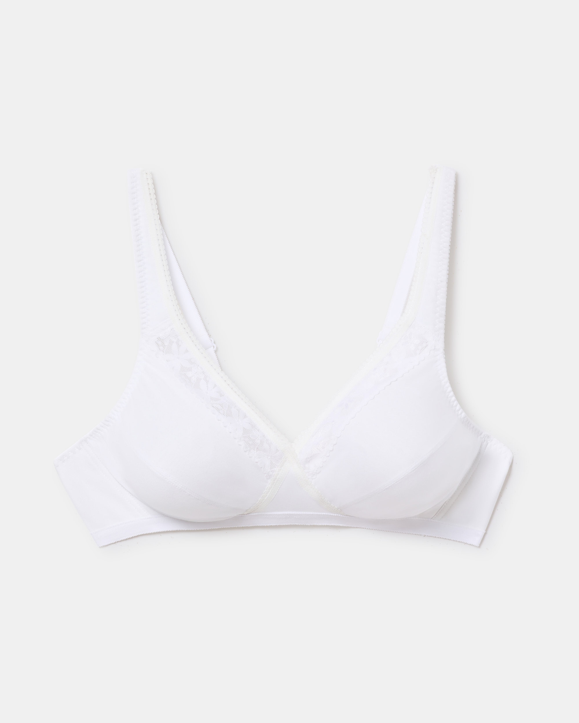 Pack de 2 Soutiens sem Aros de Algodão Cruzado Mágico Branco-4