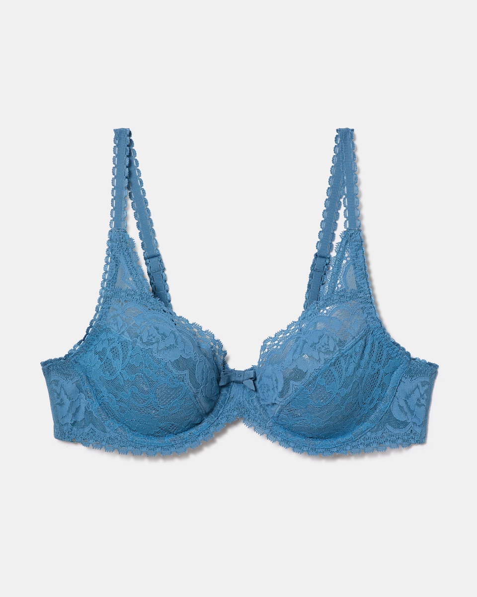 Soutien com Aros Flower Elegance com Renda Reciclada Azul-3