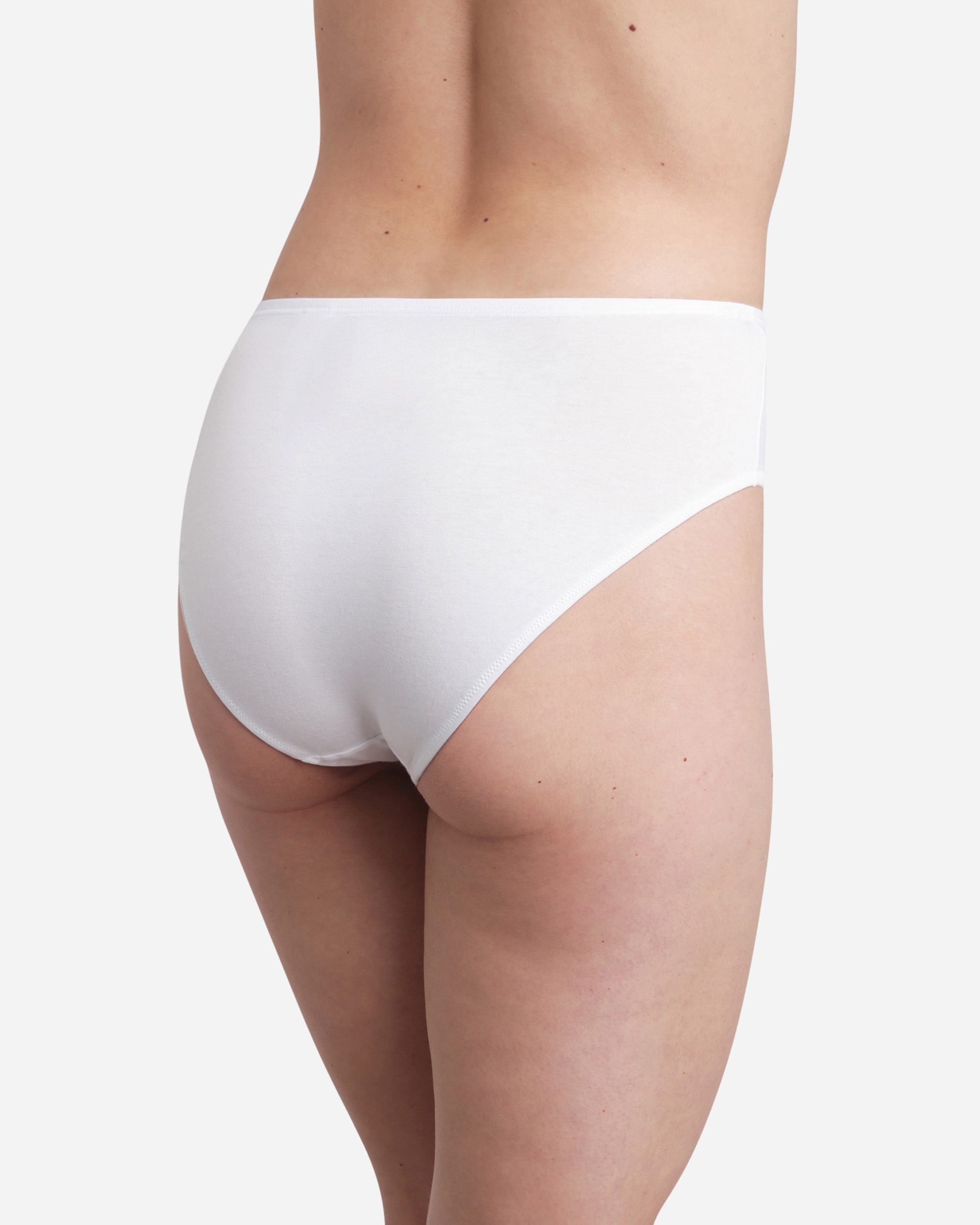 Cueca Midi de Algodão Orgânico e Cetim Branco-2