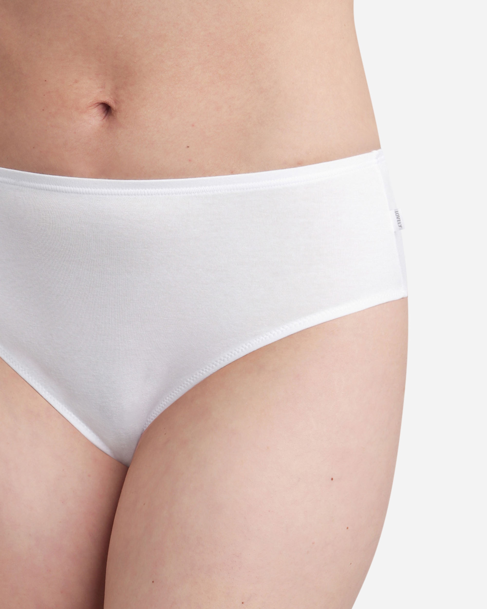 Cueca Midi de Algodão Orgânico e Cetim Branco-3