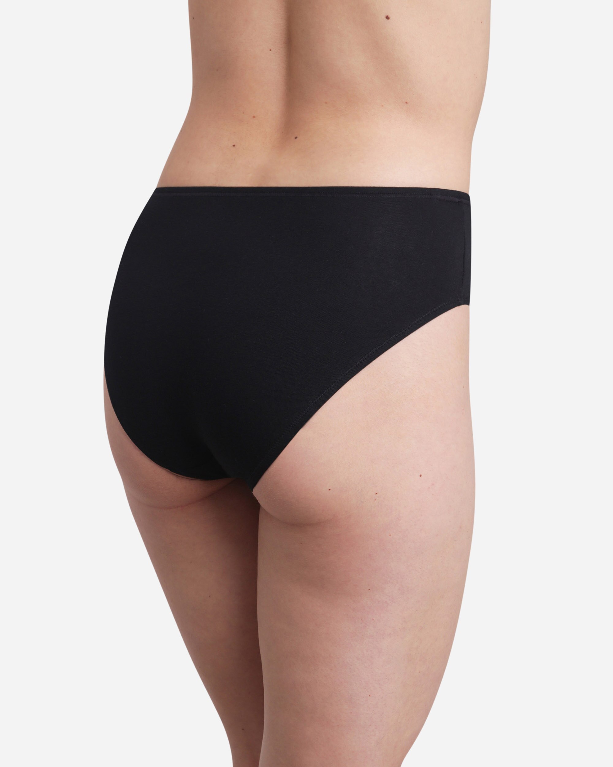 Cueca Midi de Algodão Orgânico e Cetim Preto-2