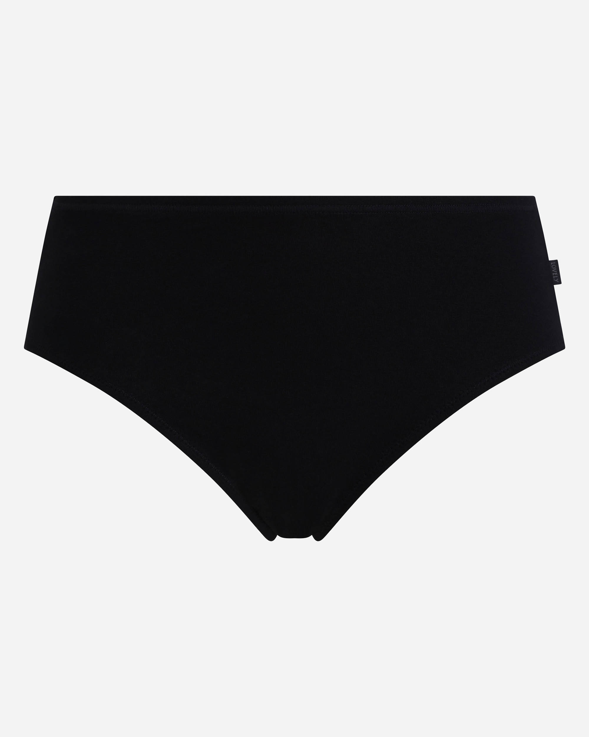 Cueca Midi de Algodão Orgânico e Cetim Preto-4
