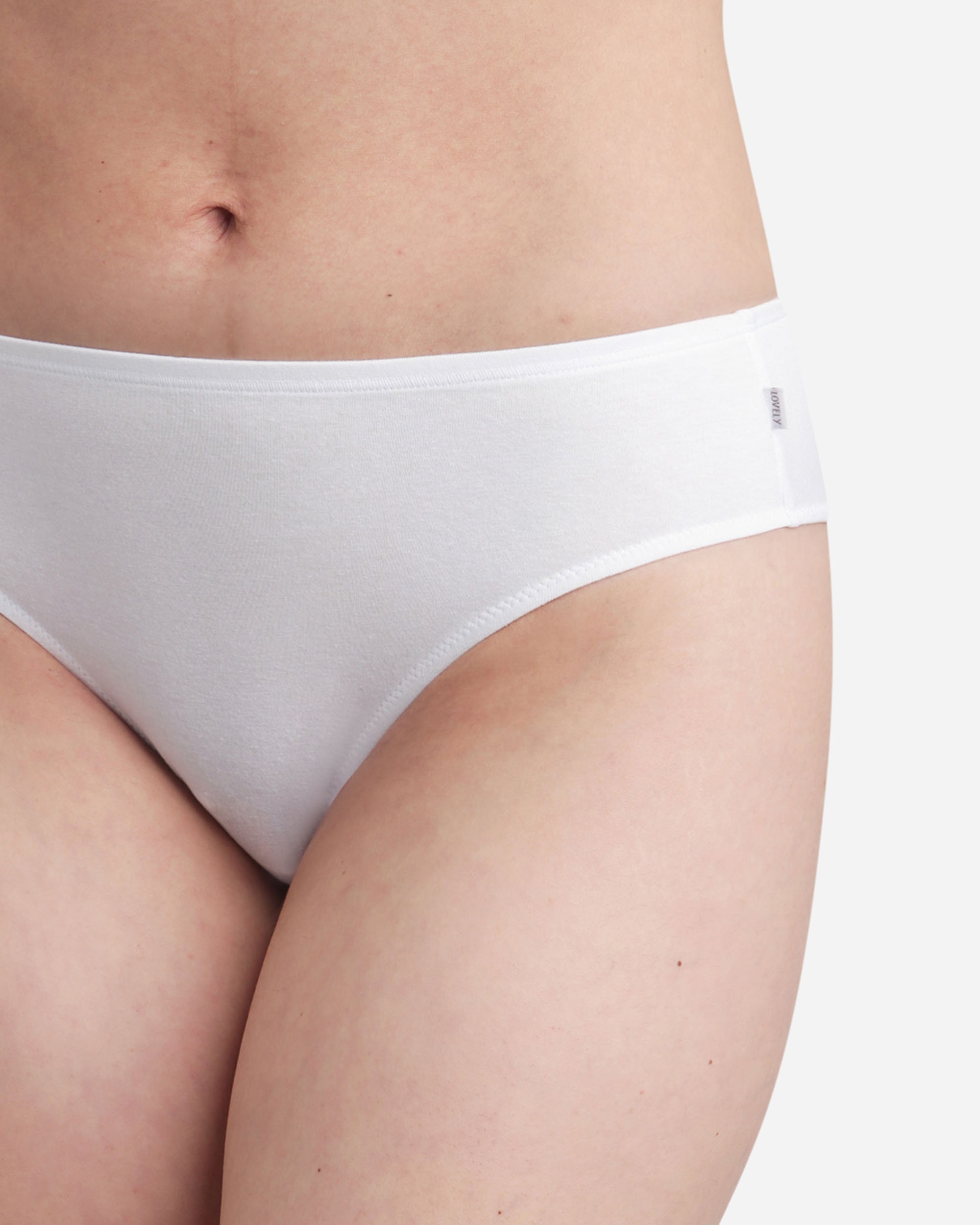 Cueca Mini de Algodão Orgânico e Cetim Branco-3