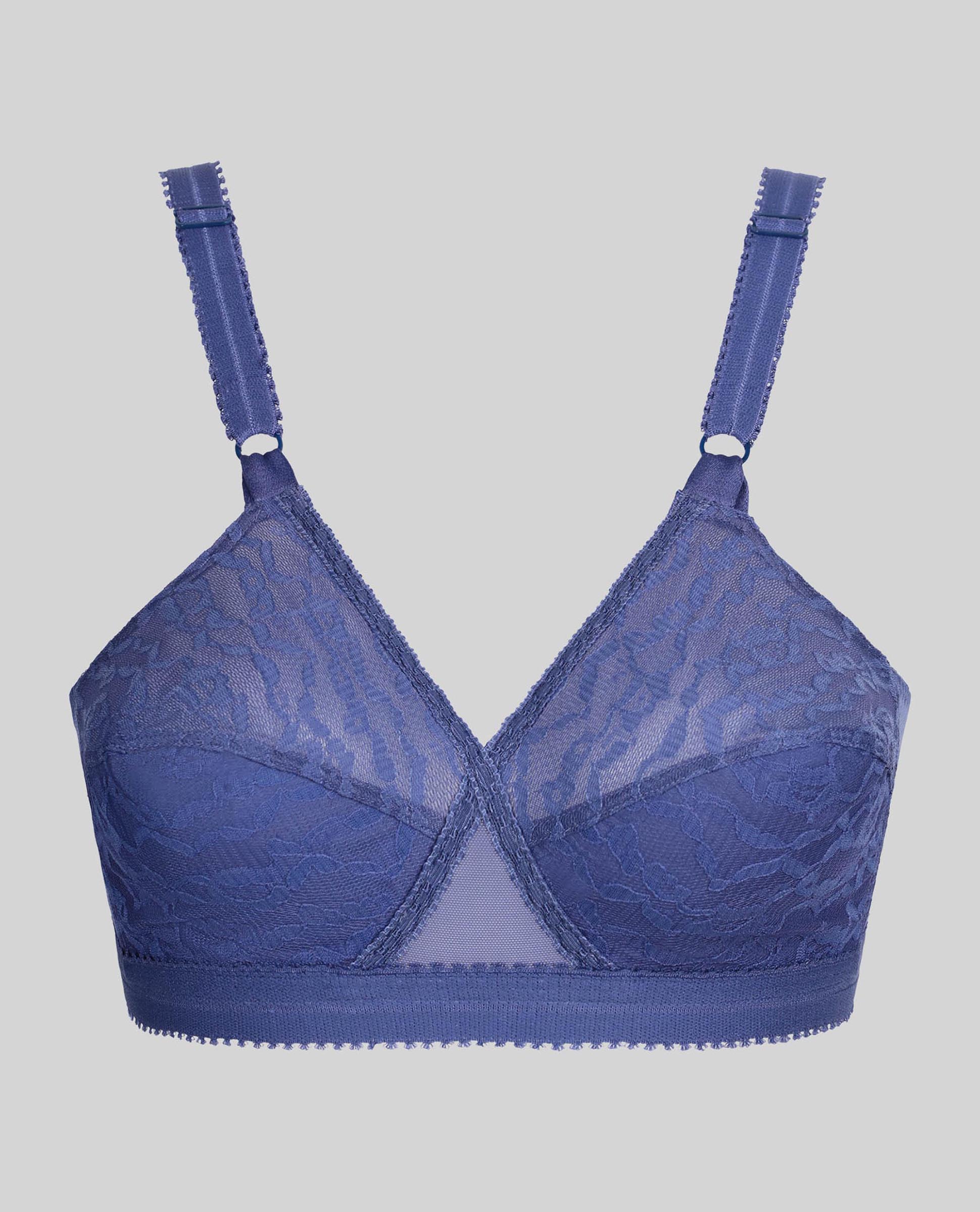 Soutien sem Aros de Capacidade com Renda Azul-5