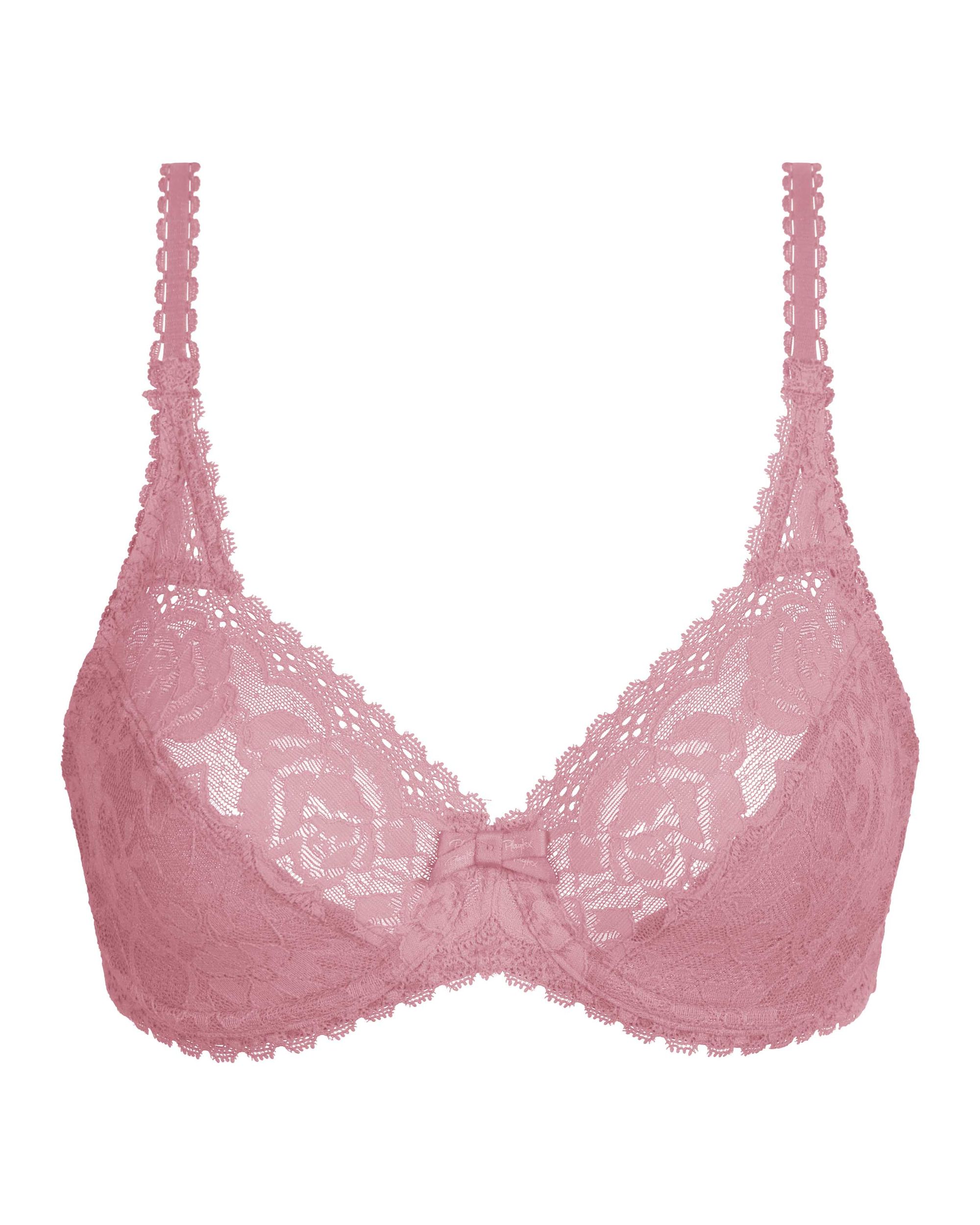Soutien com Aro de Renda Reciclada Floral Rosa-4