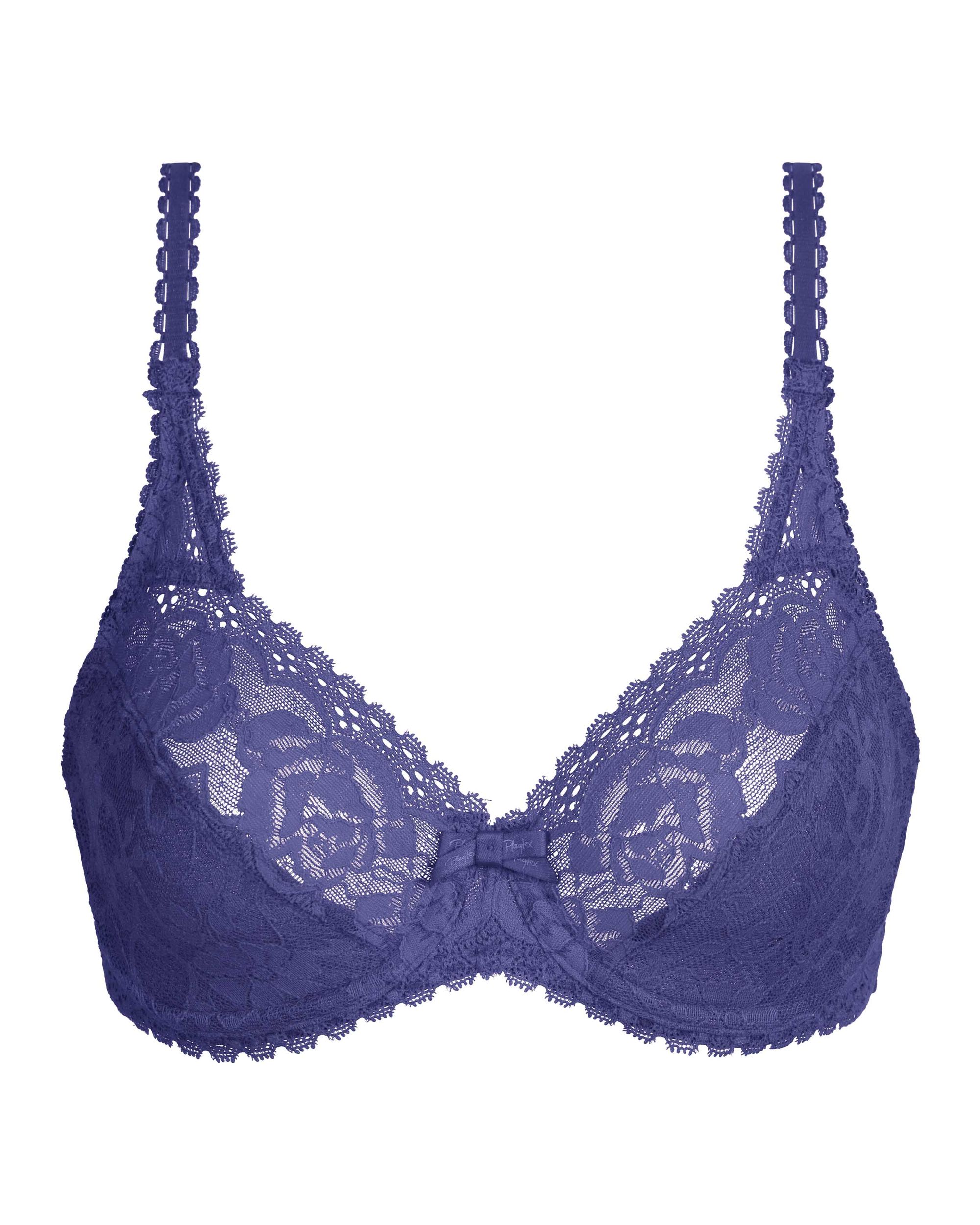 Soutien com Aro de Renda Reciclada Floral Azul-4