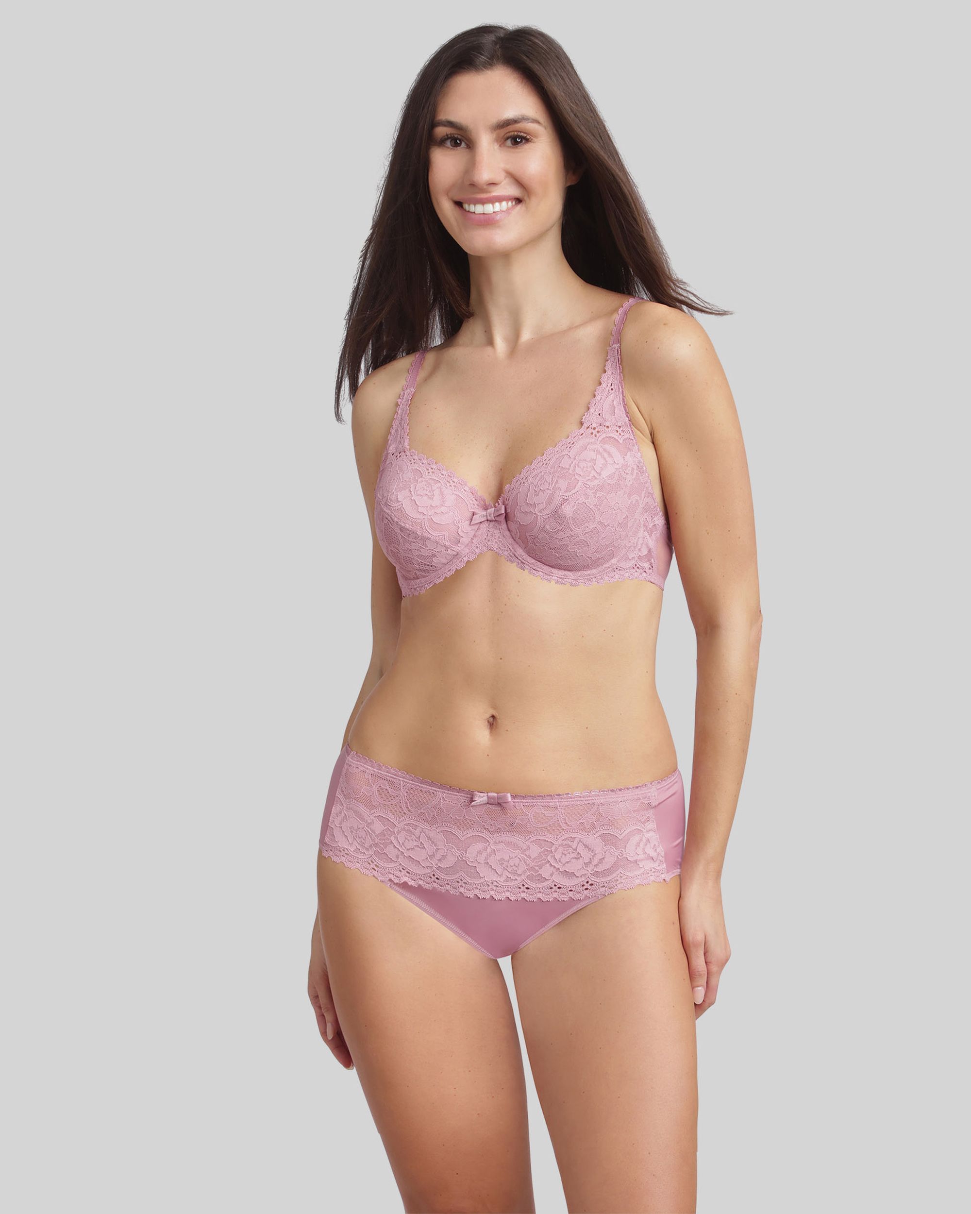 Cueca Clássica com Renda Floral Frontal Azul-3