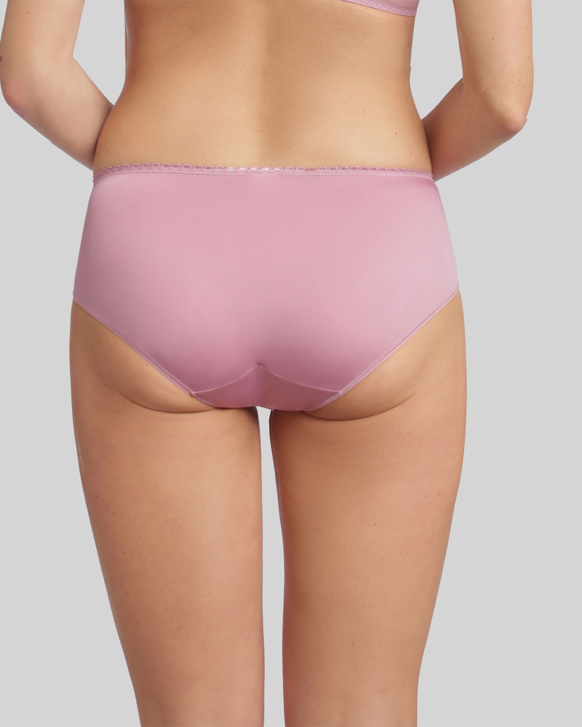 Cueca Clássica com Renda Floral Frontal Rosa-2