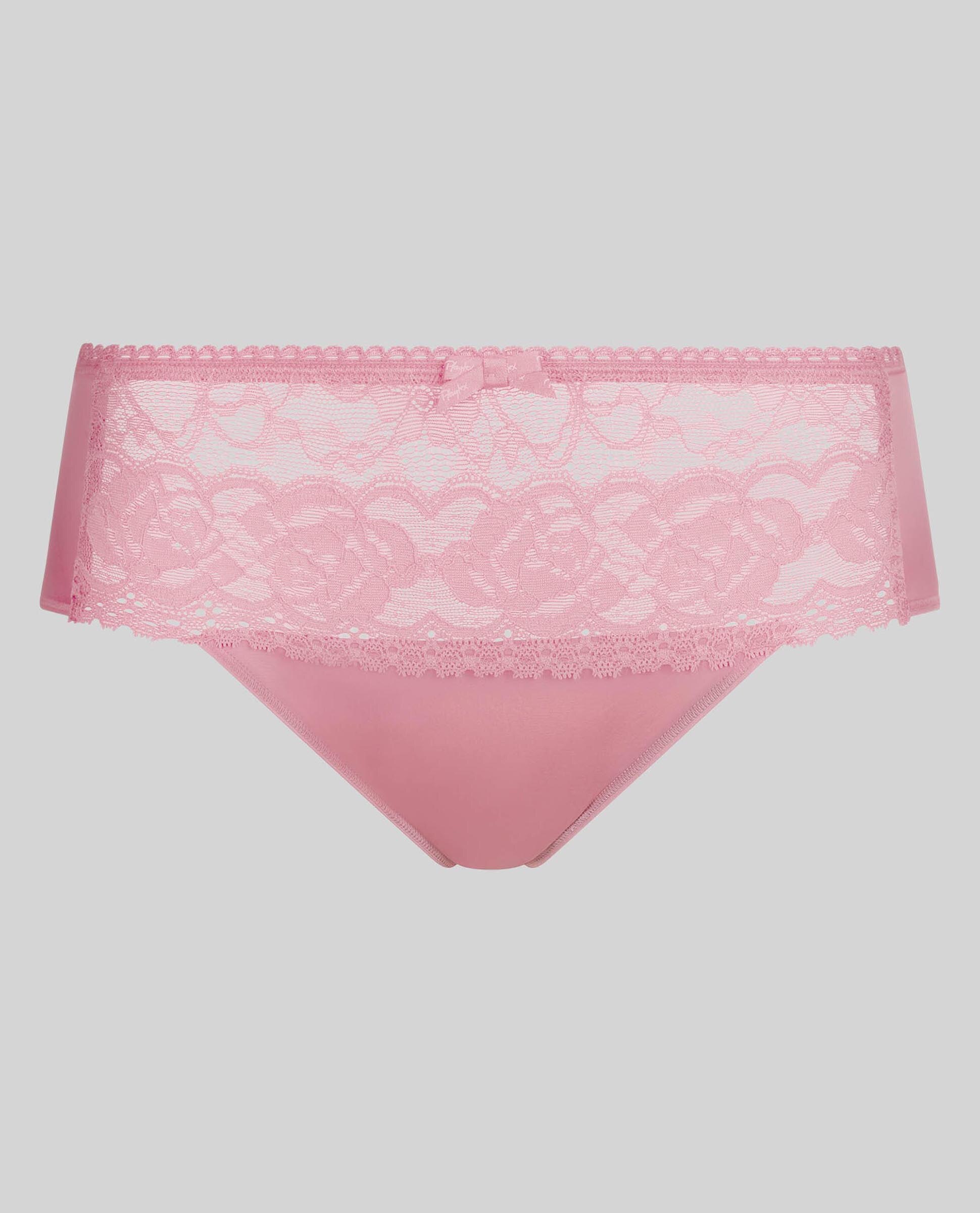 Cueca Clássica com Renda Floral Frontal Rosa-6
