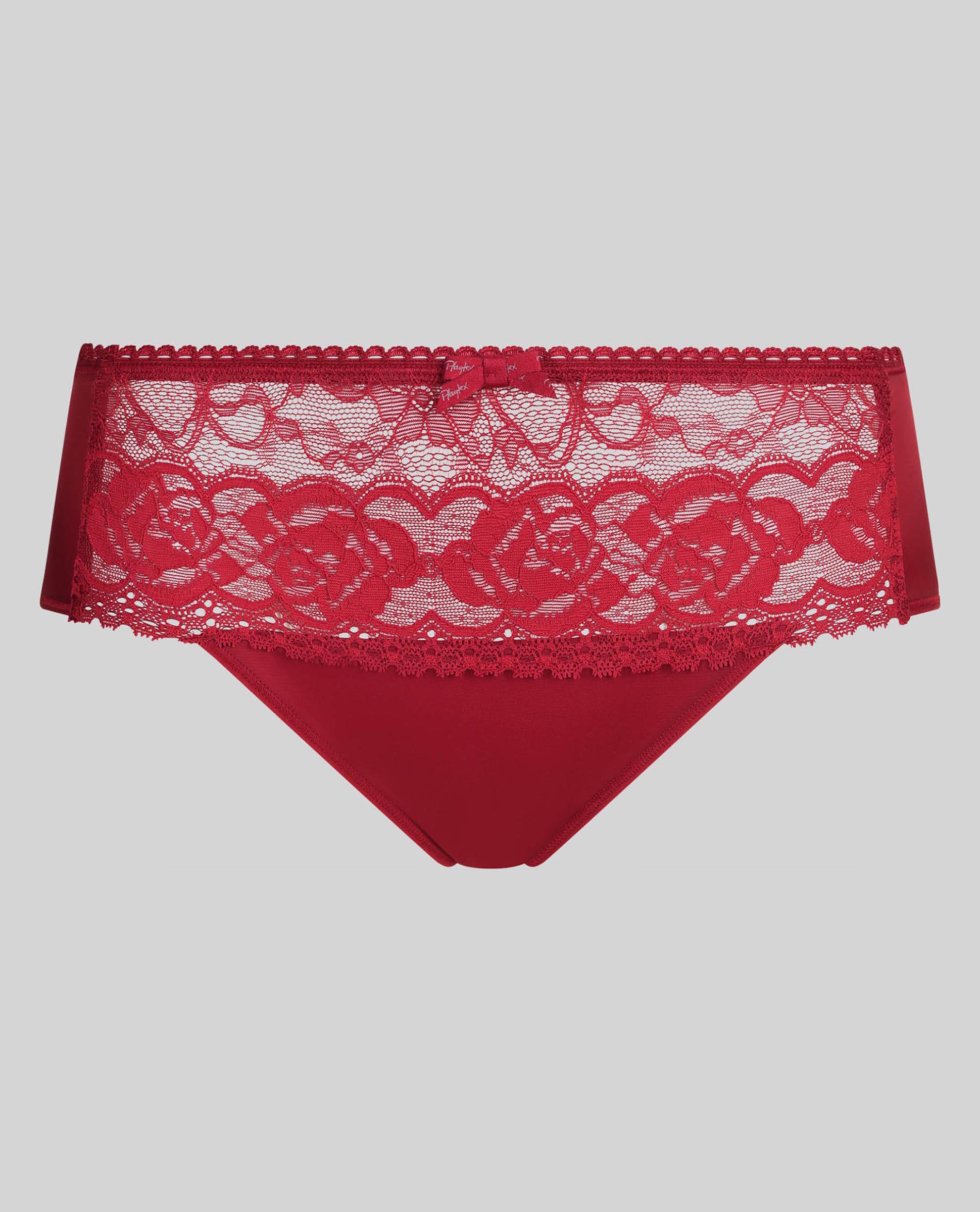 Cueca Clássica com Renda Floral Frontal Vermelho-6