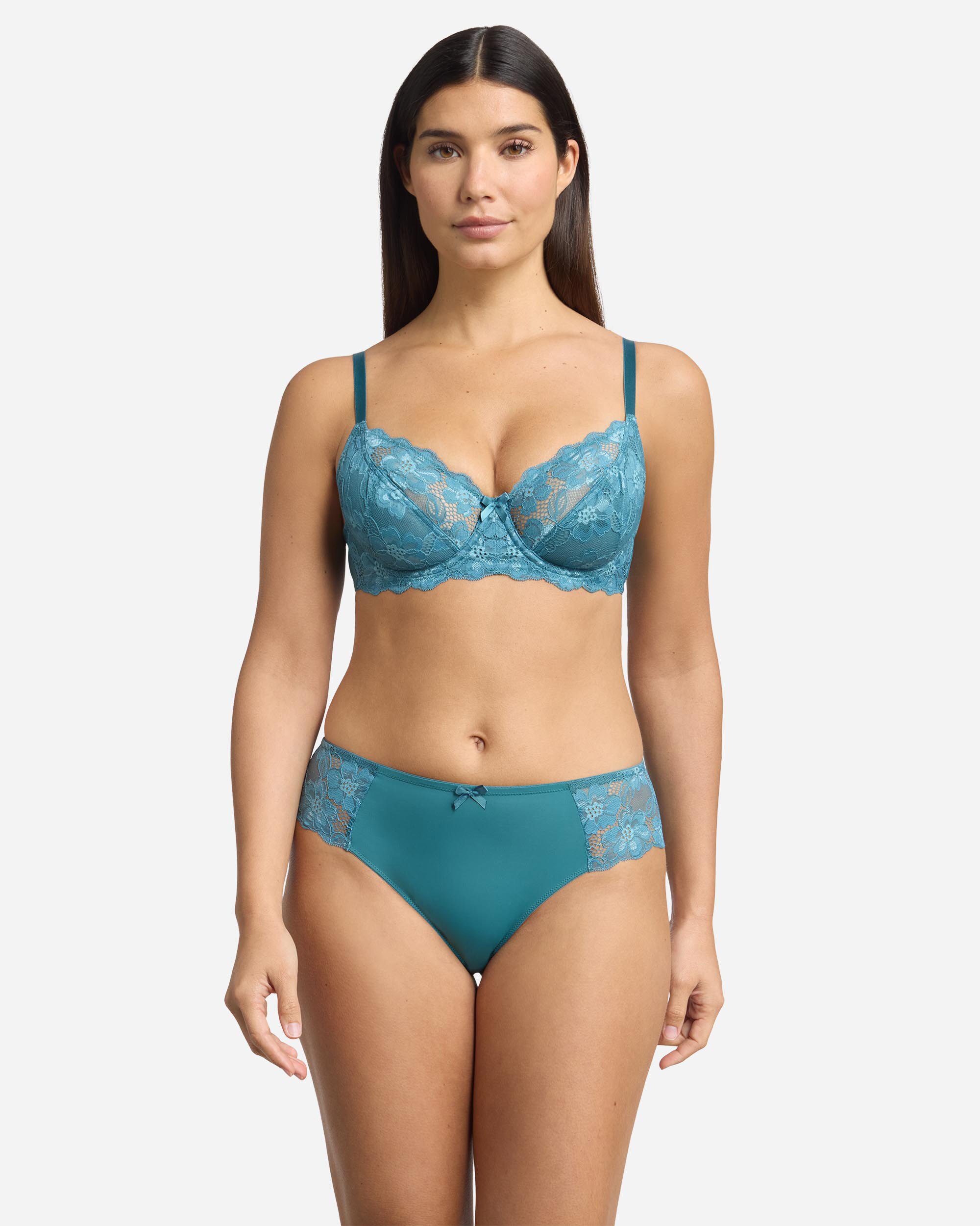 Soutien com Aro de Renda Floral Azul-4