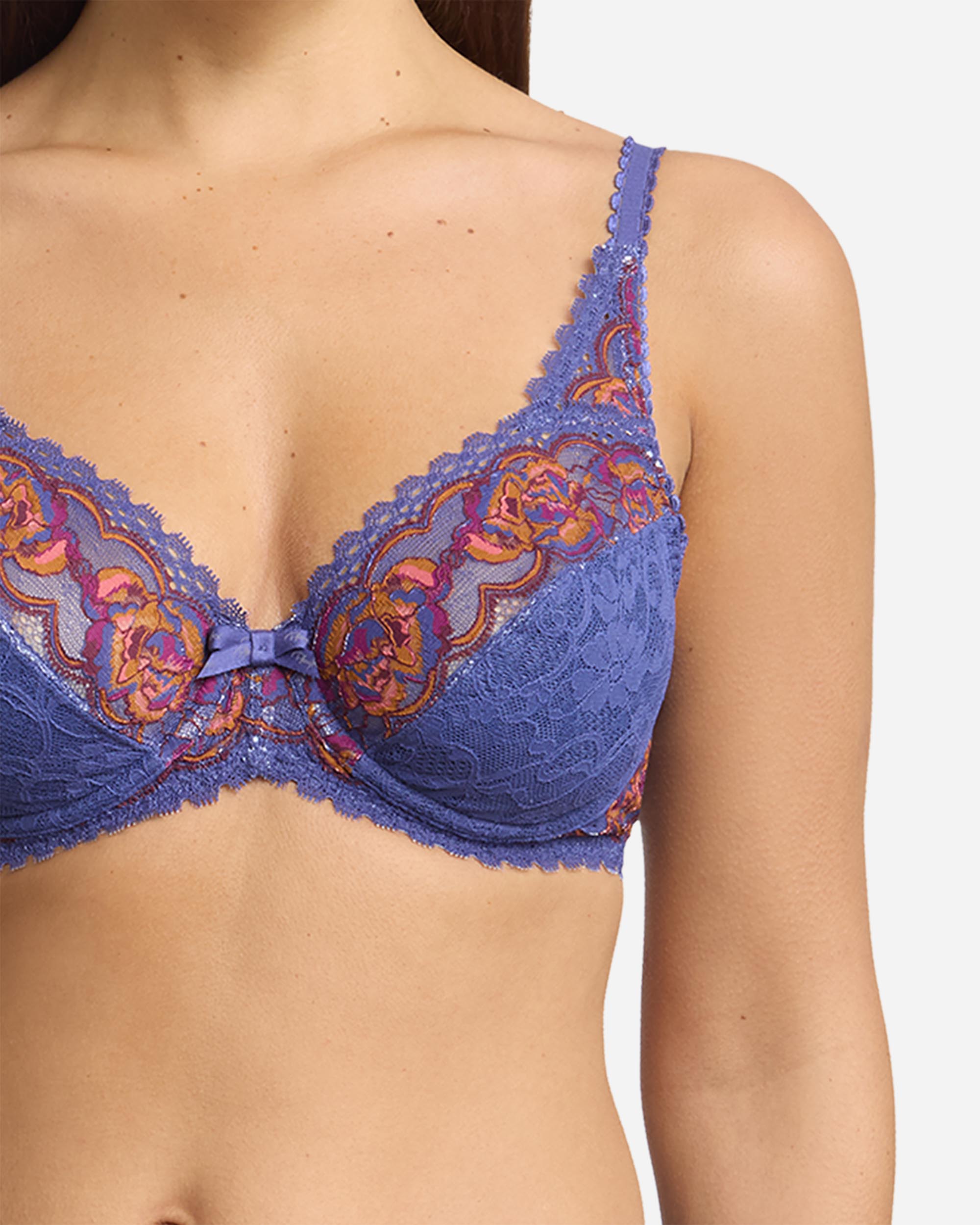 Soutien com Aro de Renda Reciclada Floral Multicolor-3