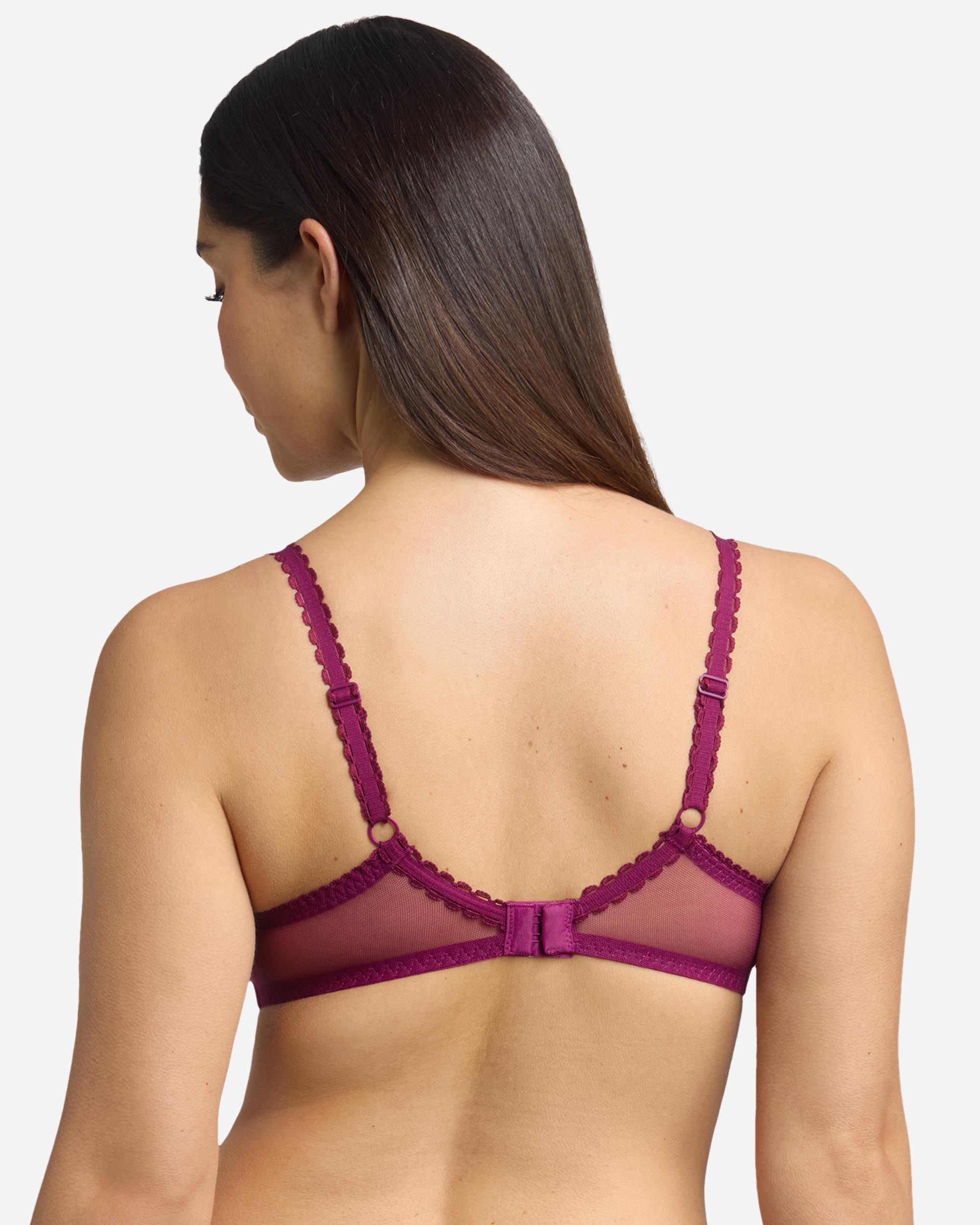 Soutien com Aro de Renda Reciclada Floral Violeta-2