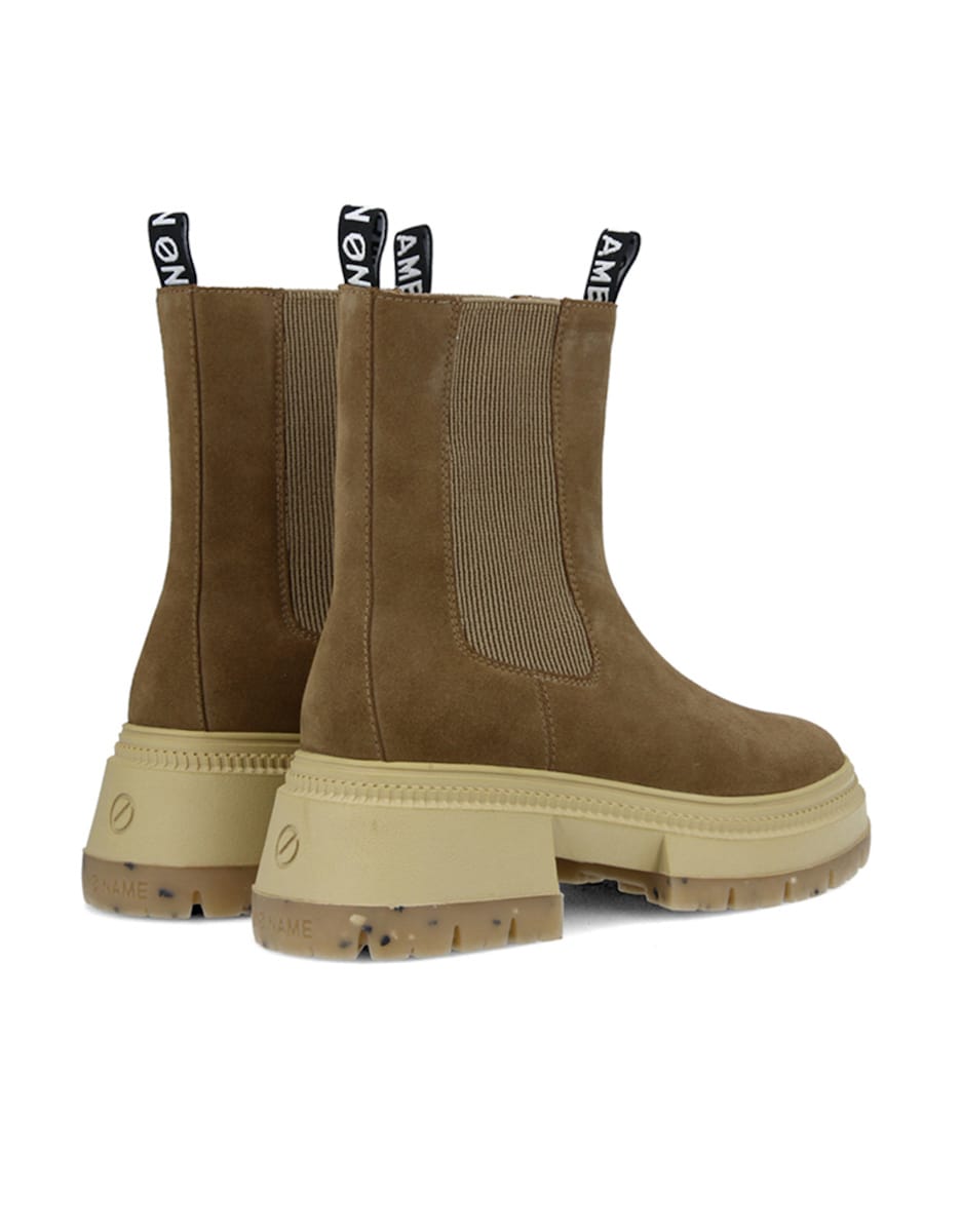 Botas de Pele com Plataforma em Castanho Castanho-3