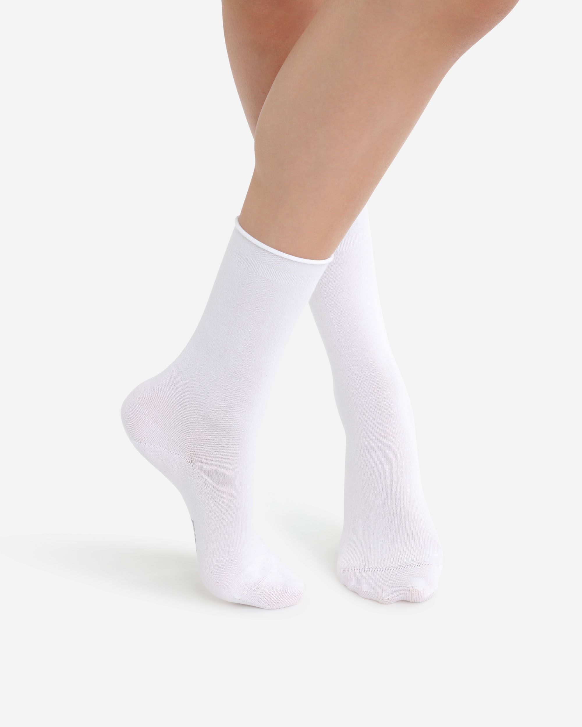Pack de 2 Meias Curtas Extra Suaves de Modal Branco-1