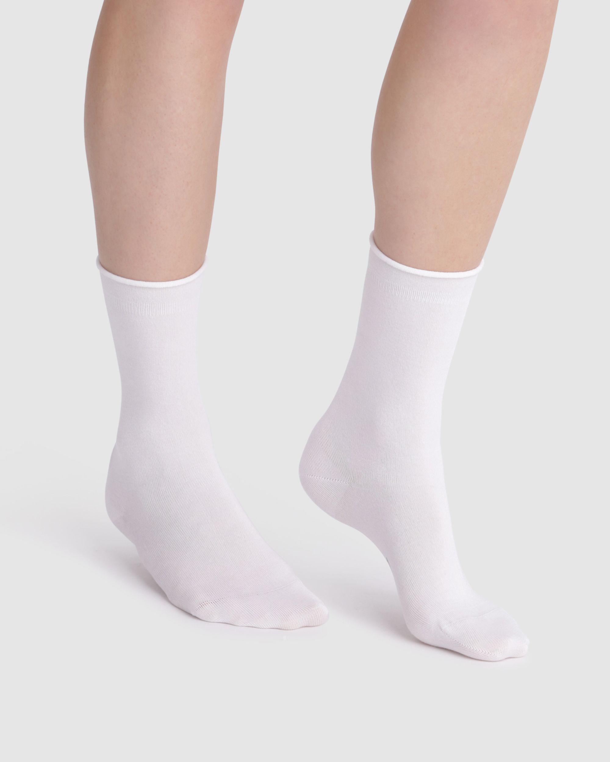 Pack de 2 Meias Curtas Extra Suaves de Modal Branco-2