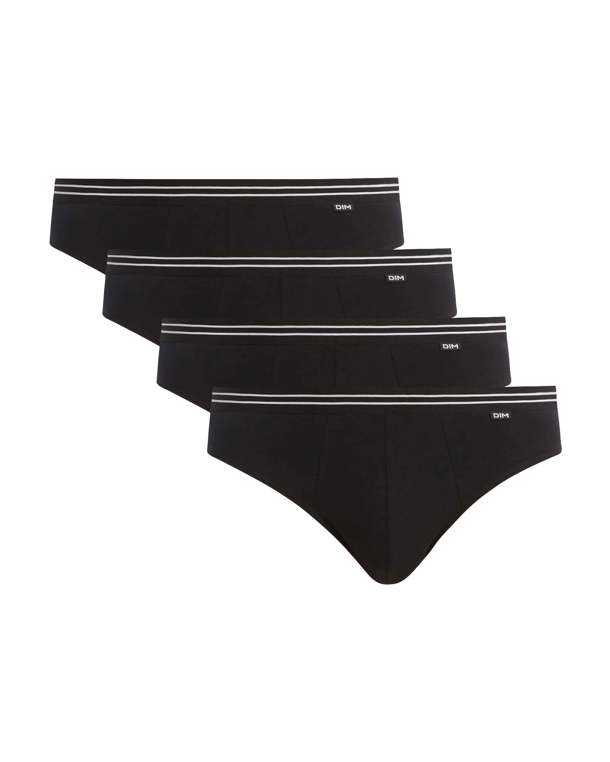 Pack de Quatro Slips em Preto de Algodão Elástico com Cós de Design Multicolor-1