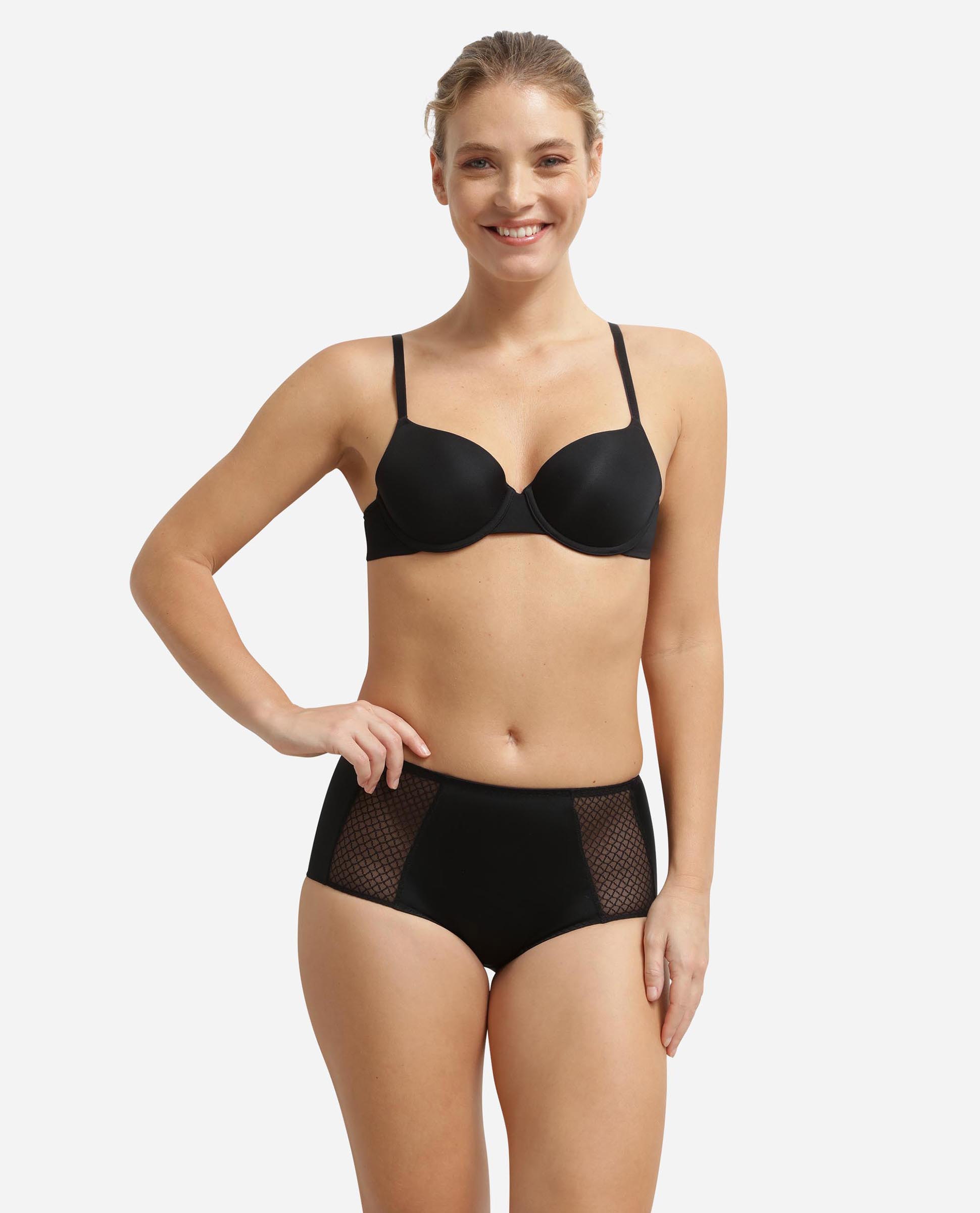Cueca Redutora com Cintura Alta de Suave Microfibra Preto-3