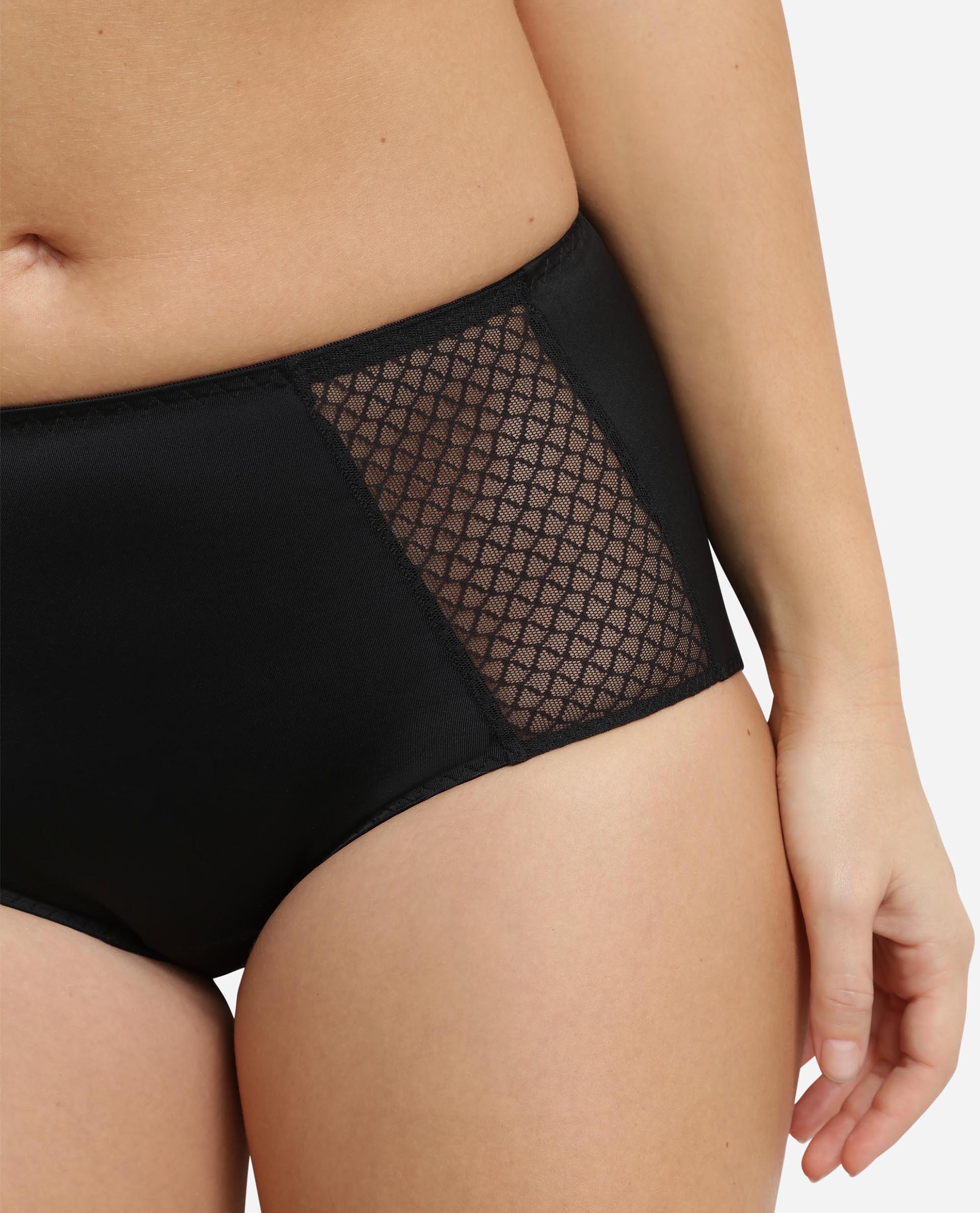 Cueca Redutora com Cintura Alta de Suave Microfibra Preto-4