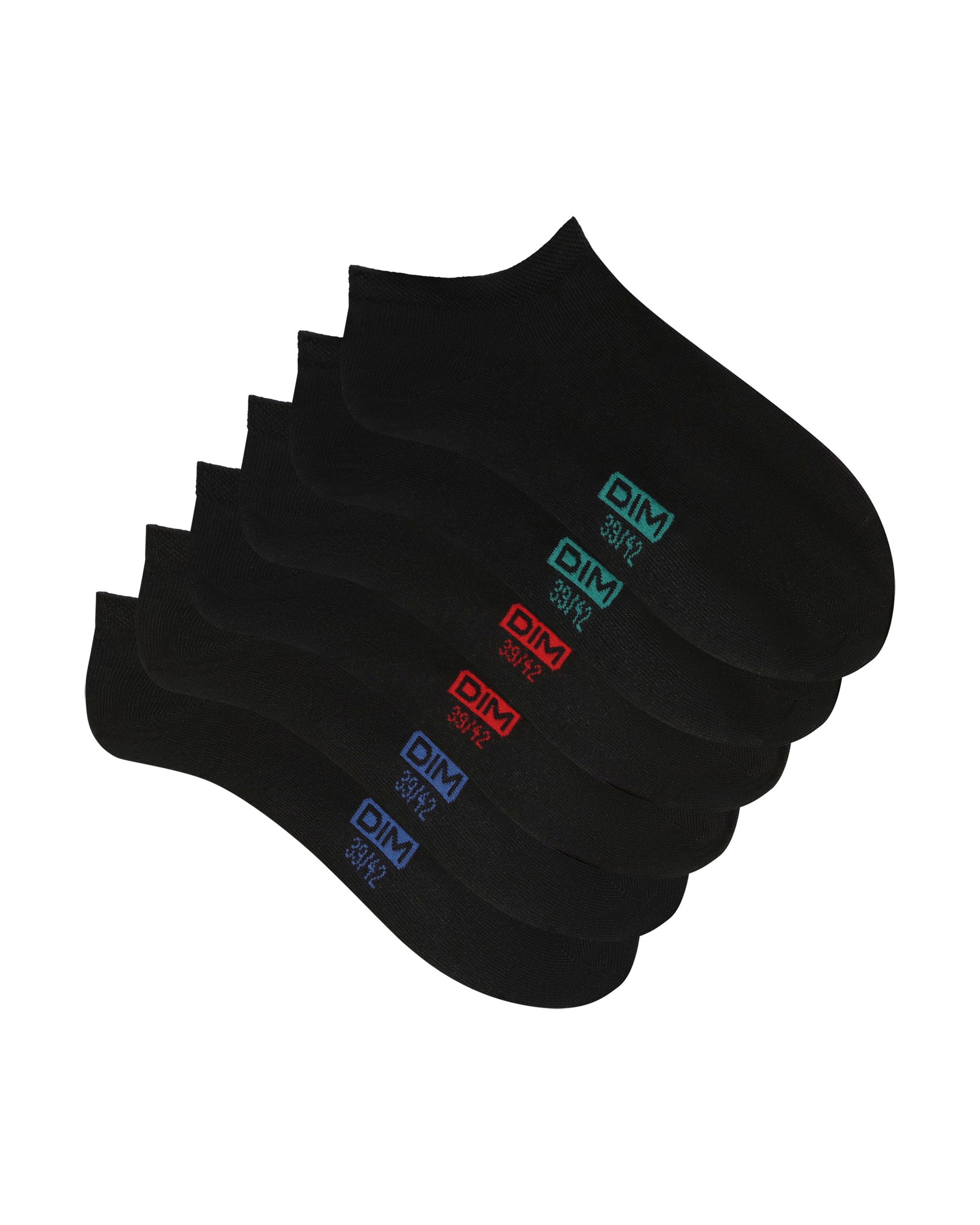 Pack de Três Meias Invisíveis de Algodão Preto-2