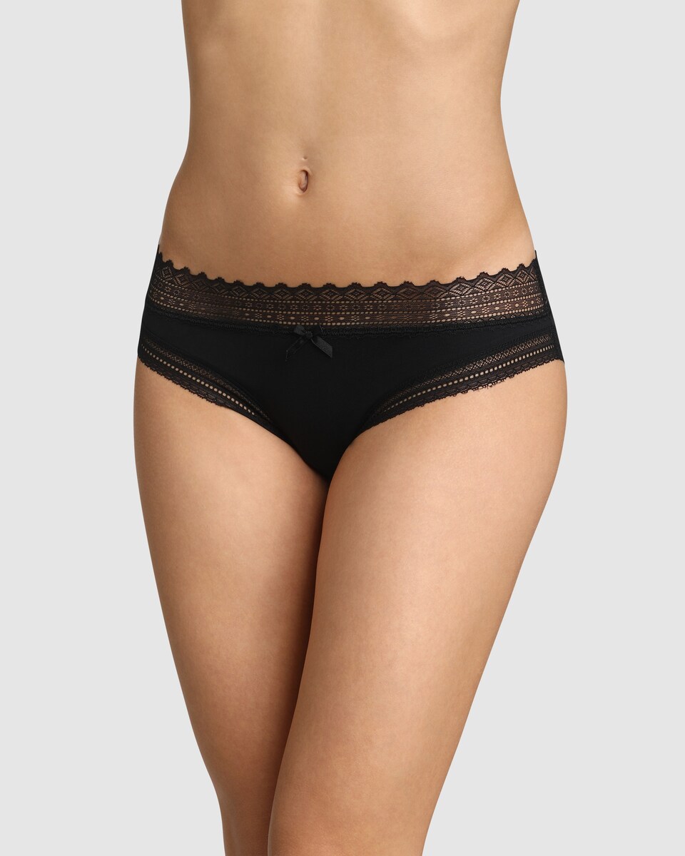 Pack de 2 Cuecas Tipo Shorty com Cintura de Renda Multicolor-1