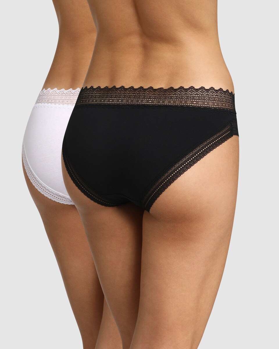 Pack de 2 Cuecas Tipo Shorty com Cintura de Renda Multicolor-2