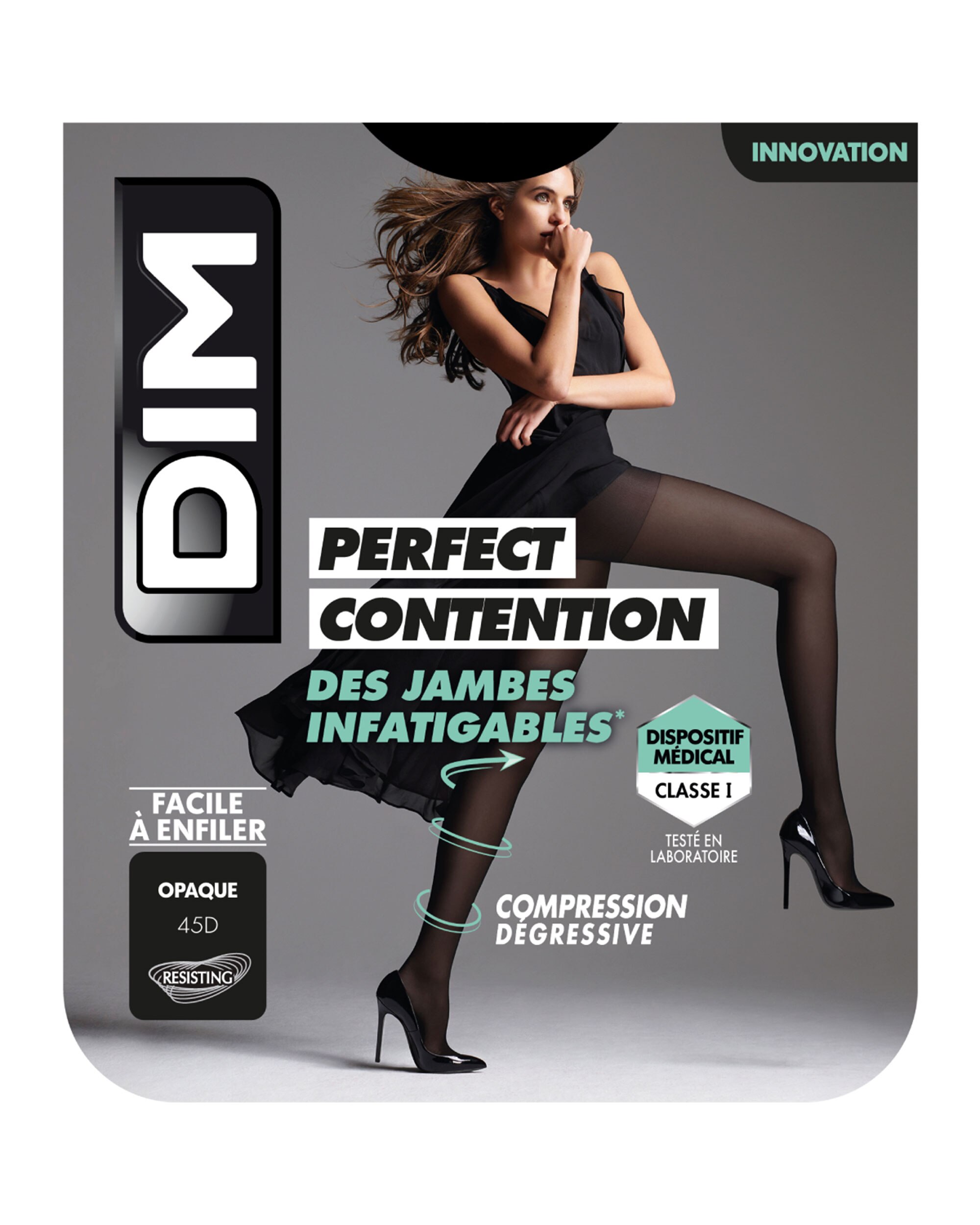 Meia de Compressão Perfect Contention Opaca Pernas Cansadas Preto-3