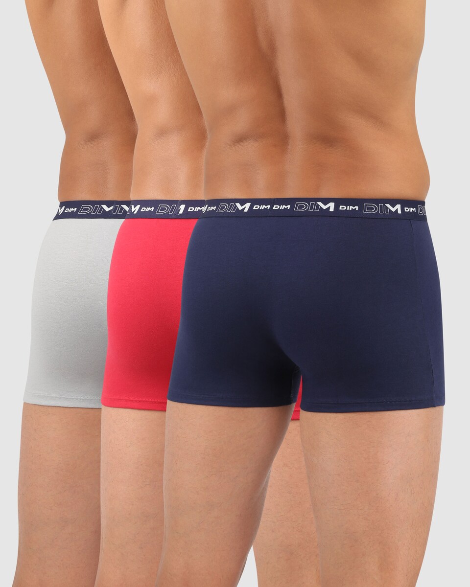 Pack de 3 Boxers de Algodão Elástico de Estilo Básico Azul-marinho-2