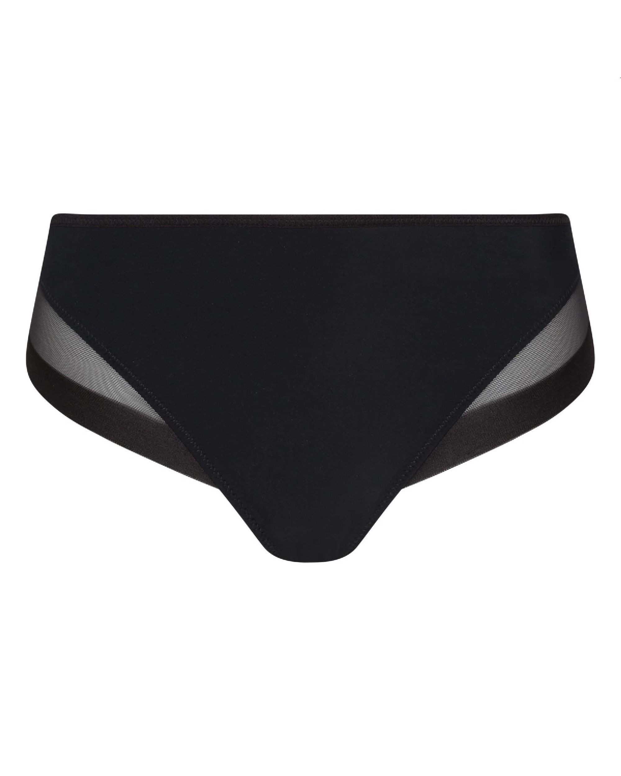 Cueca Clássica de Suave Microfibra e Detalhes em Malla Preto-3