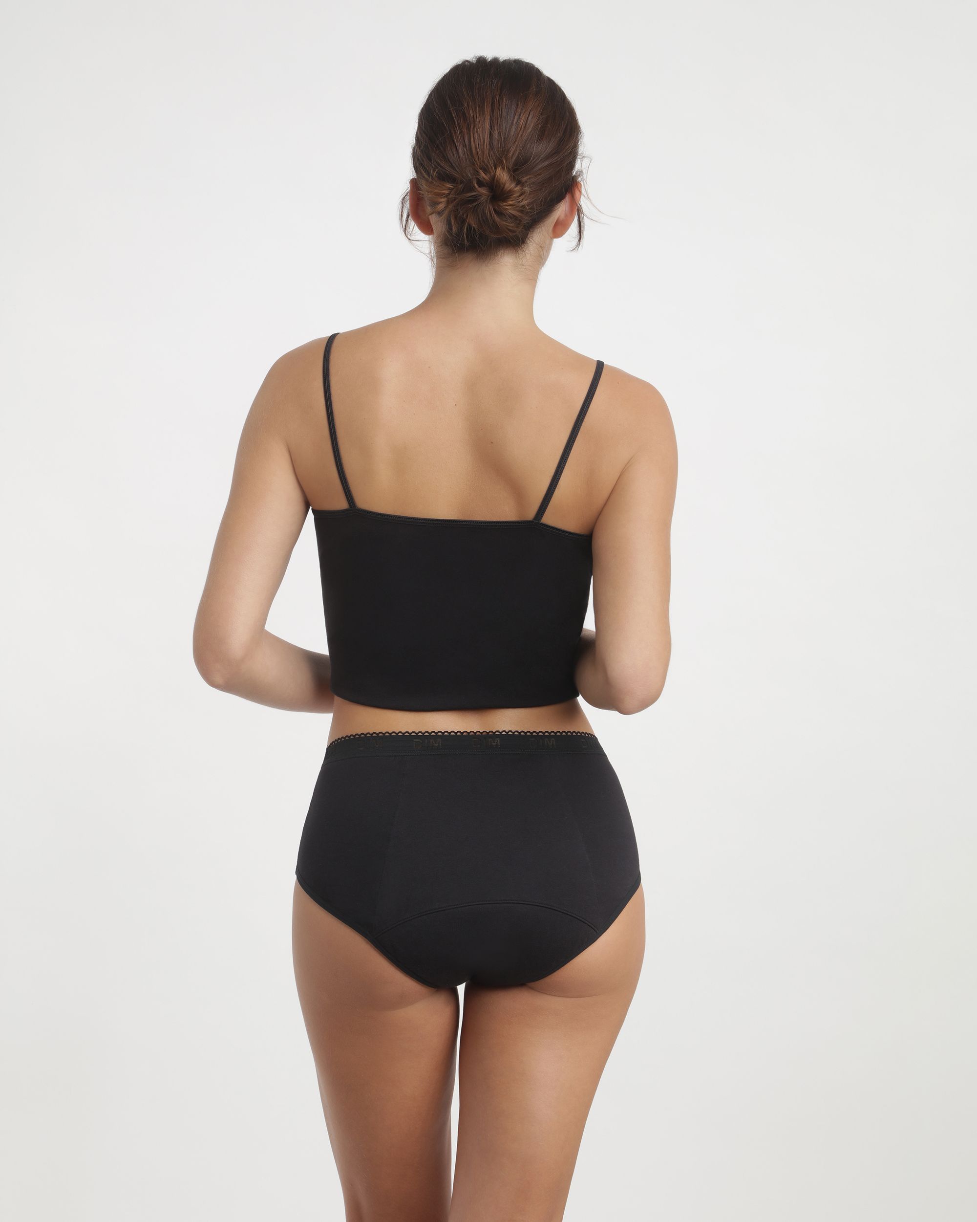 Cueca Menstrual de Fluxo Abundante em Algodão Orgânico Preto-4