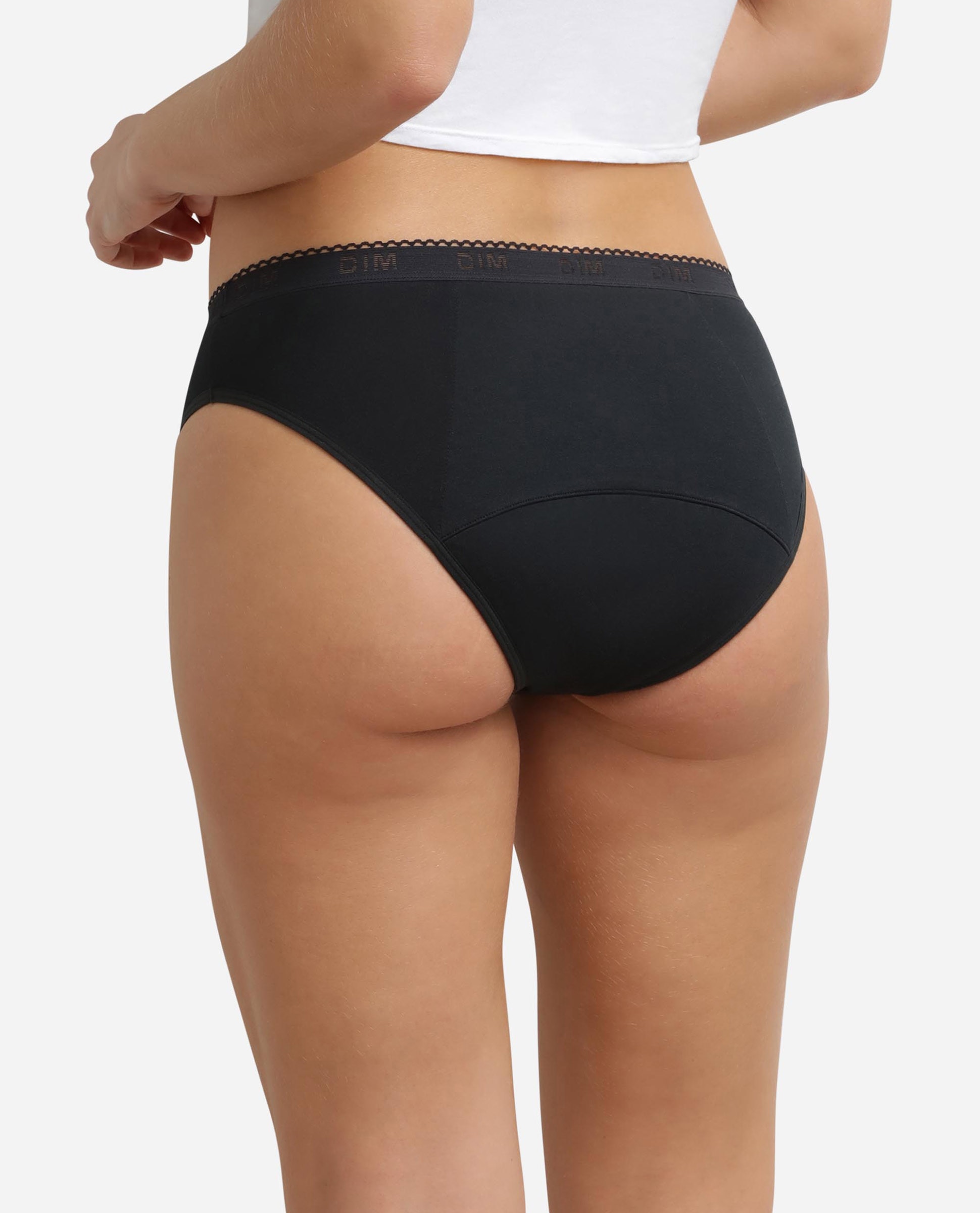 Cueca Menstrual Fluxo Abundante Algodão Preto-2
