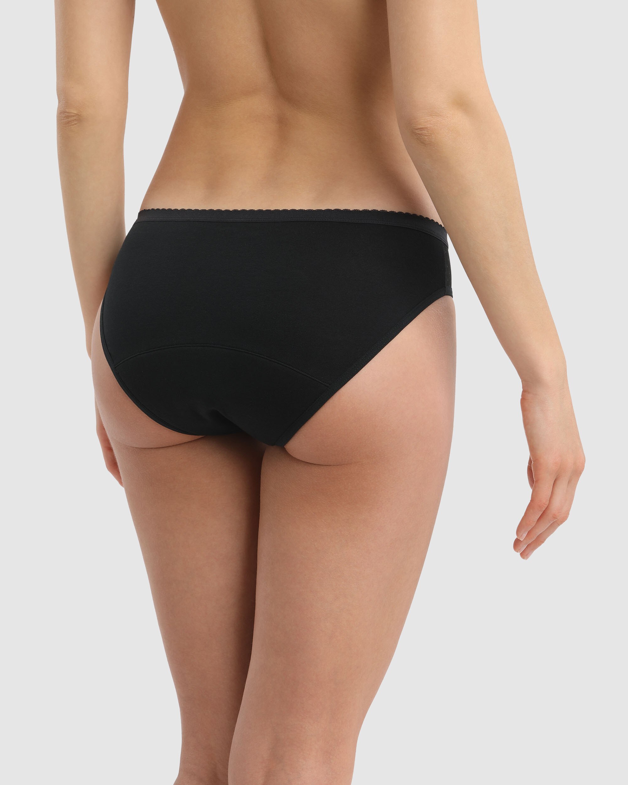 Cueca Menstrual Lavável Fluxo Abundante de Algodão Protect Preto-2