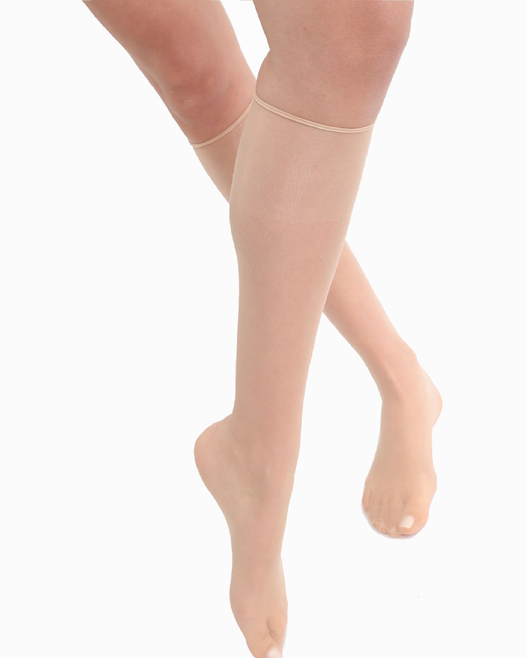Minimeias de Dois Meias Pelo Tornozelo Transparentes Não Aperta com Biqueira Reforçada com Stop Malla em Nude Nude-3