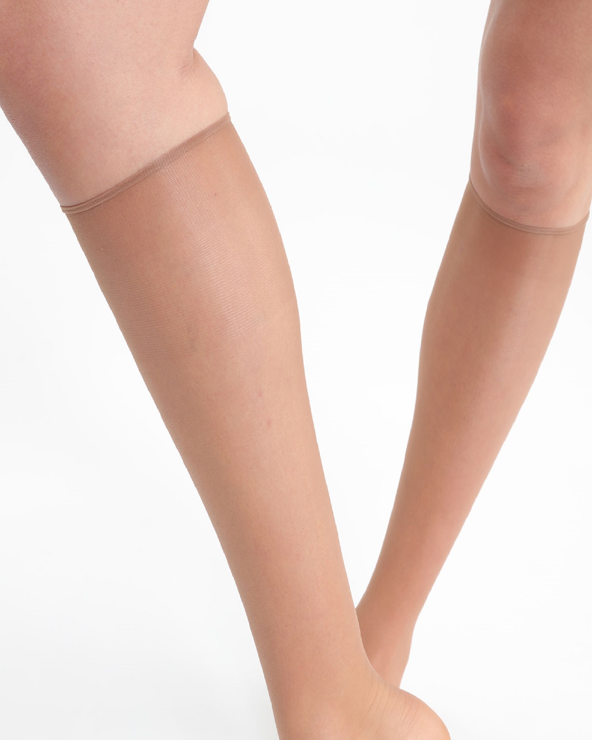Minimeias de Duas Meias Pelo Tornozelo Transparentes Não Aperta com Biqueira Reforçada com Stop Malla em Efeito Natural Maquilhagem Natural-3