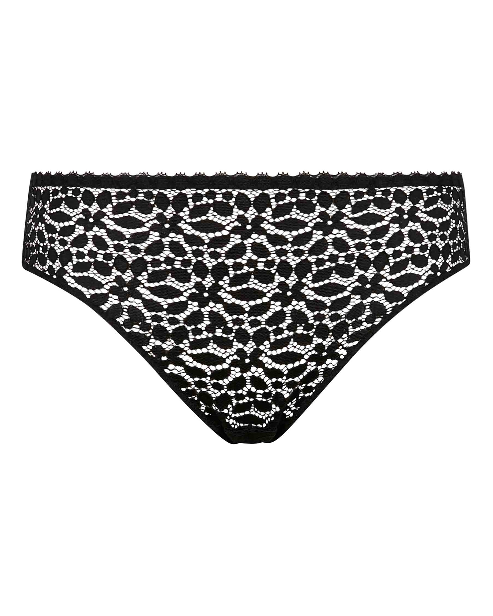 Cueca Invisível de Renda Floral Daily Dentelle Preto-5